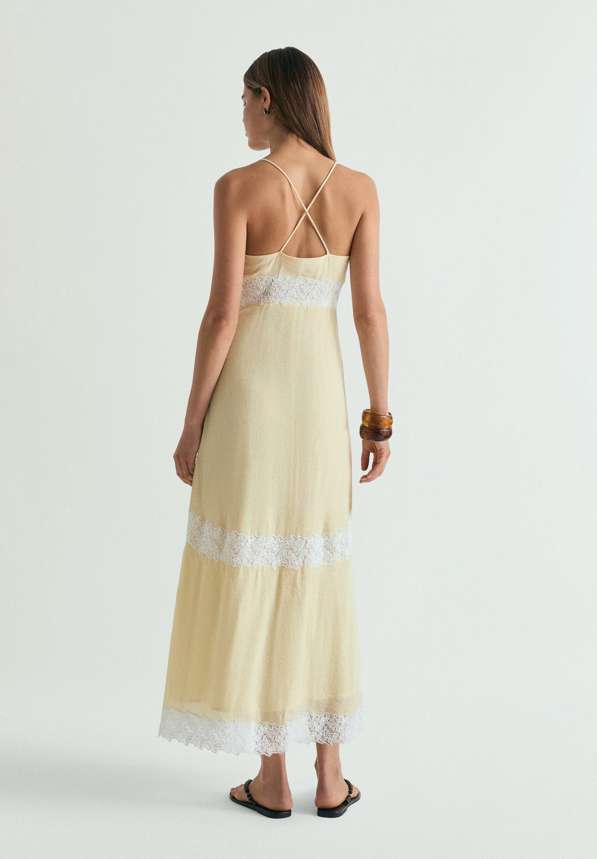 CAMISOLE DRESS WITH LACE DETAIL