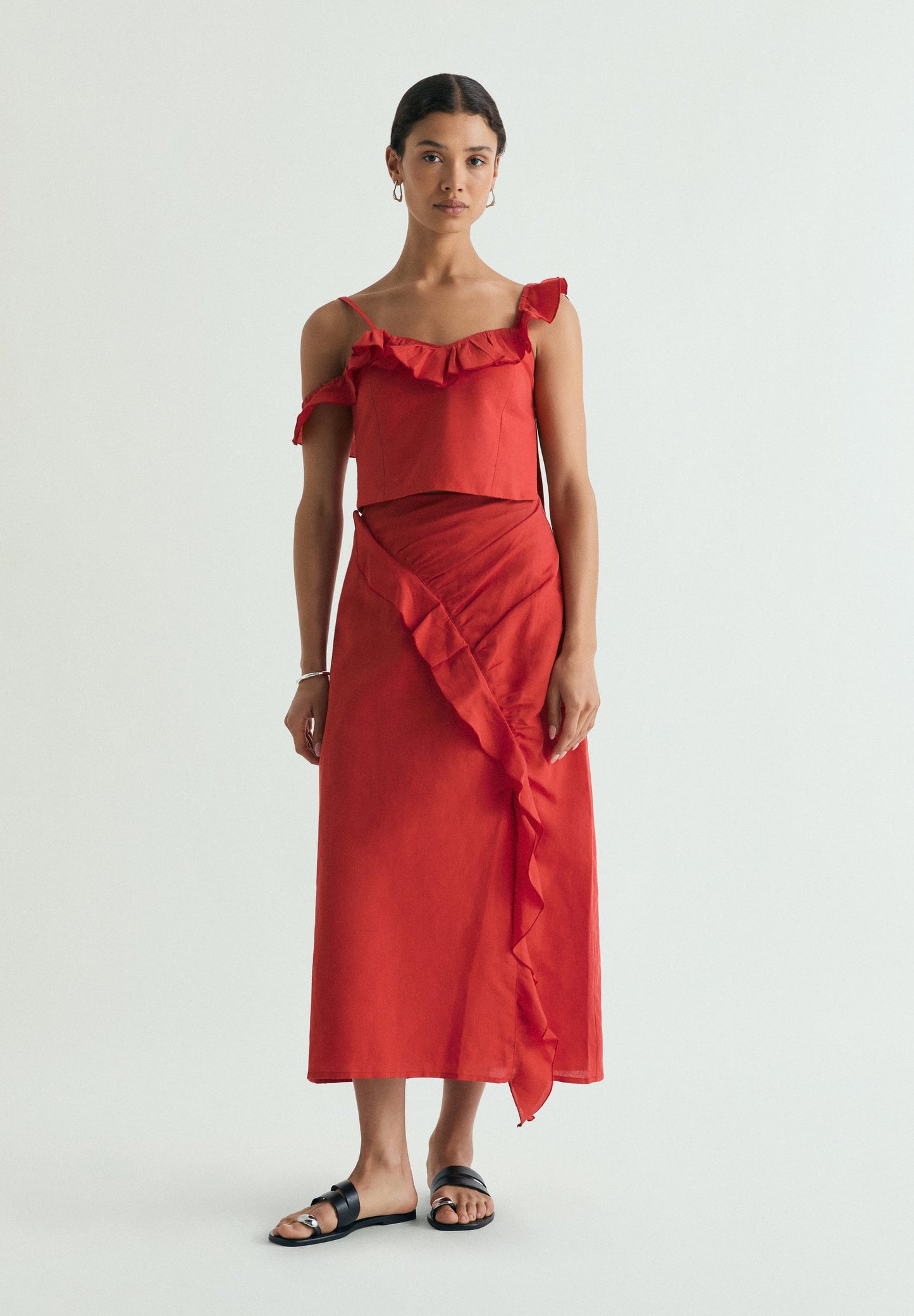 SCLINEN RUFFLE TOP
