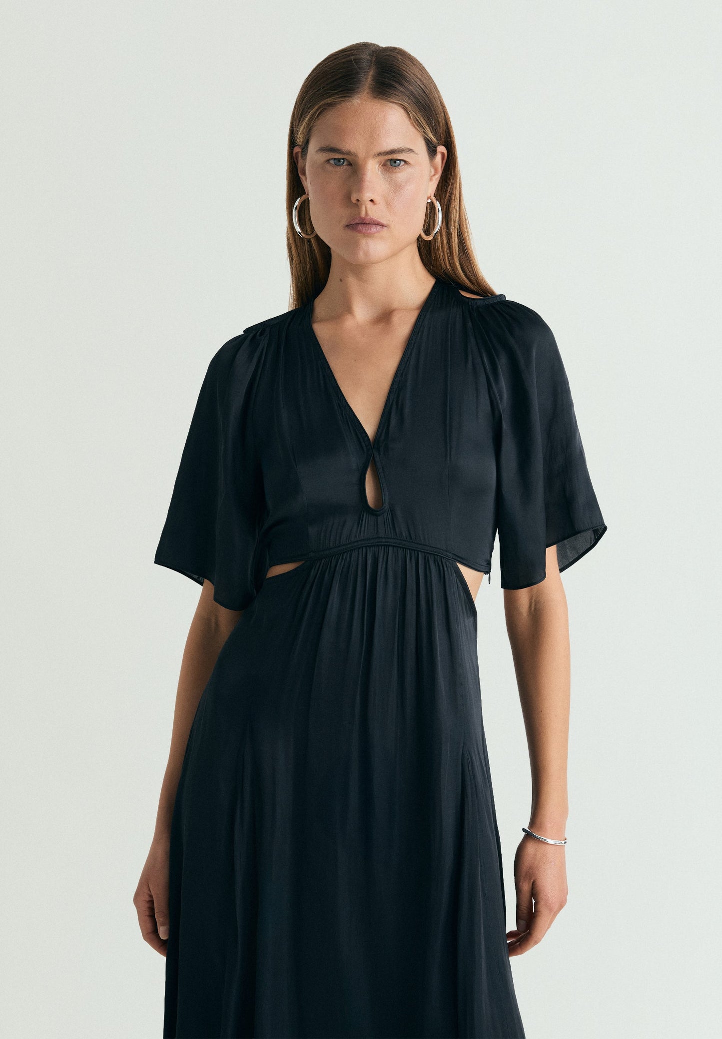 SATIN DRESS WITH CUT-OUTS