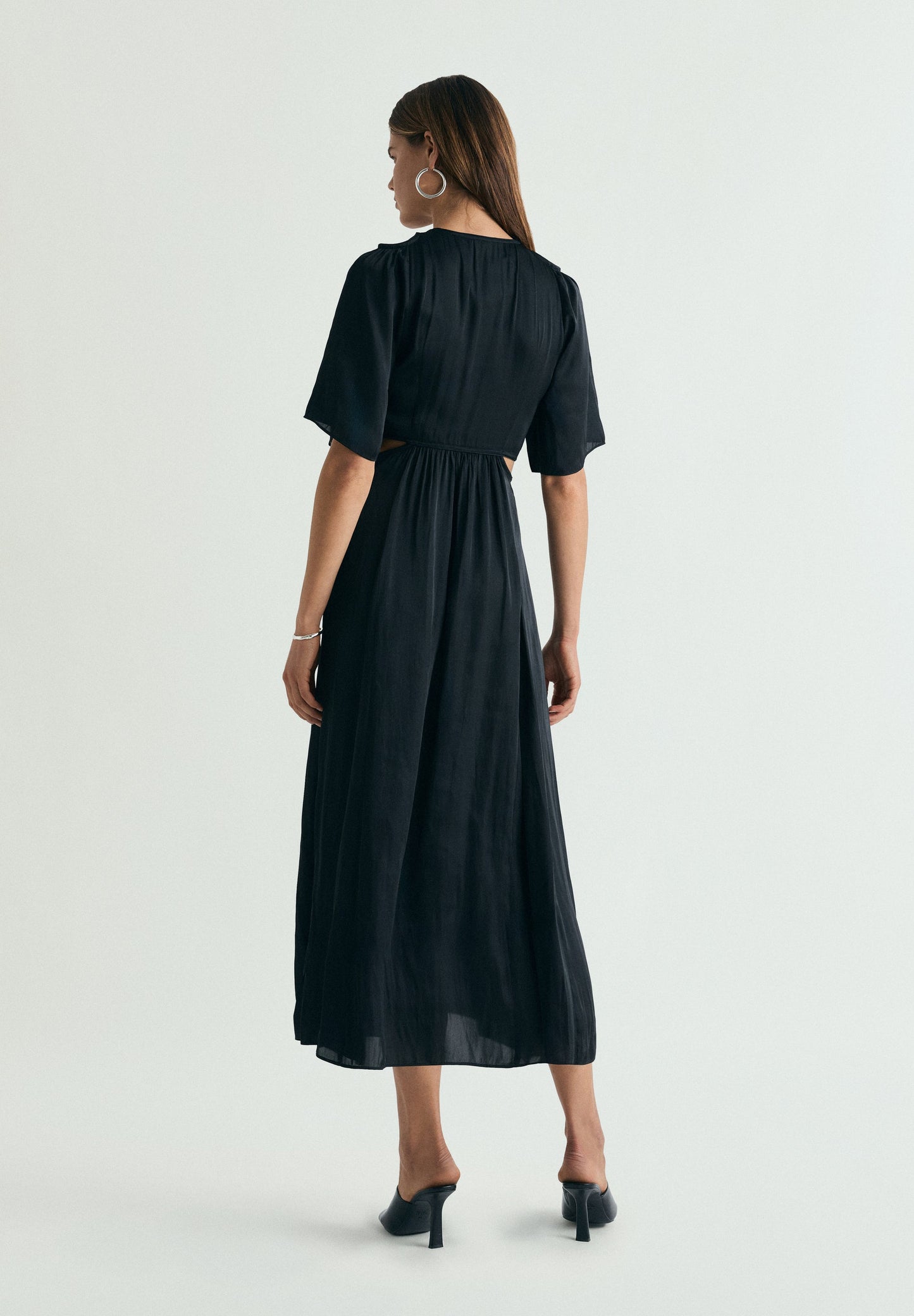SATIN DRESS WITH CUT-OUTS