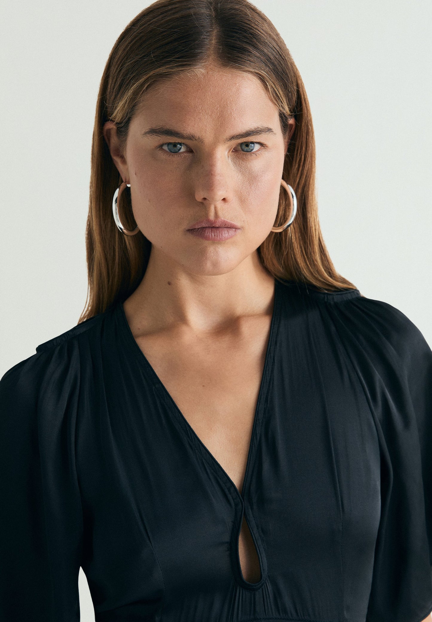 SATIN DRESS WITH CUT-OUTS