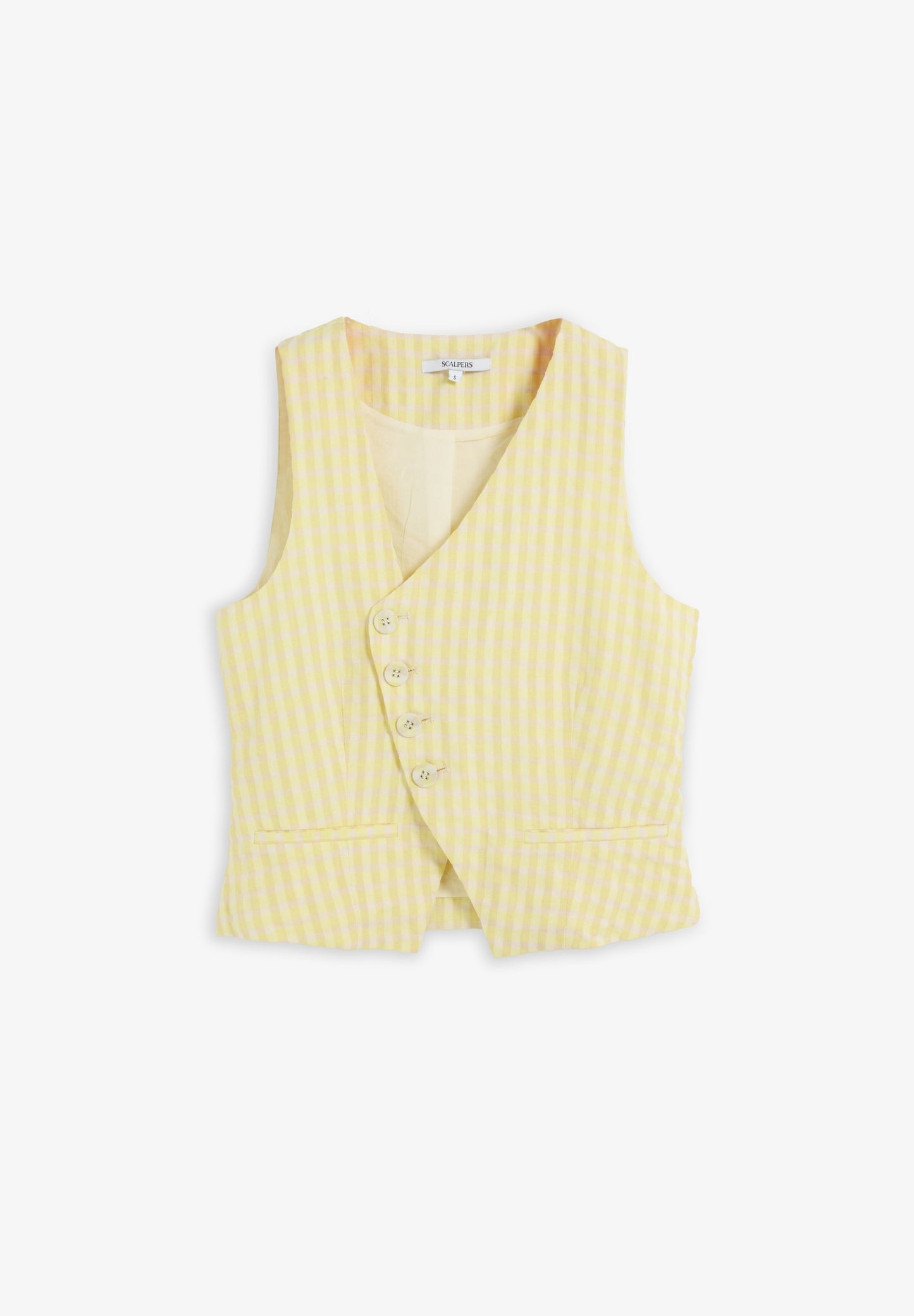 ASYMMETRIC GINGHAM WAISTCOAT