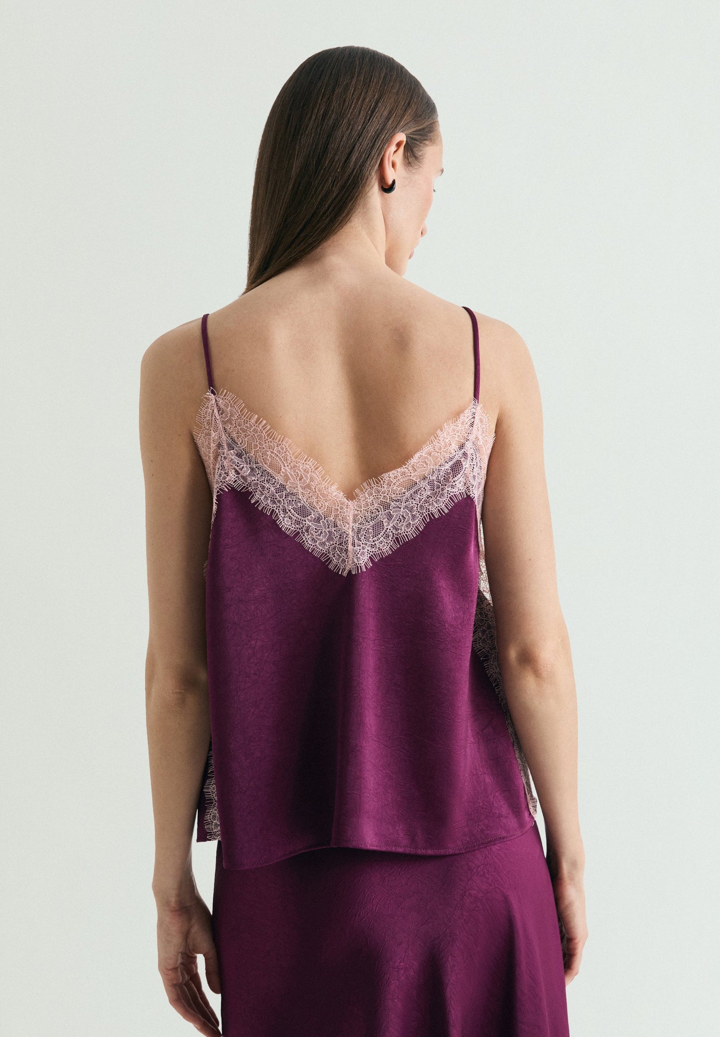 SATIN AND LACE TOP