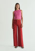 DOUBLE BELT DENIM TROUSERS