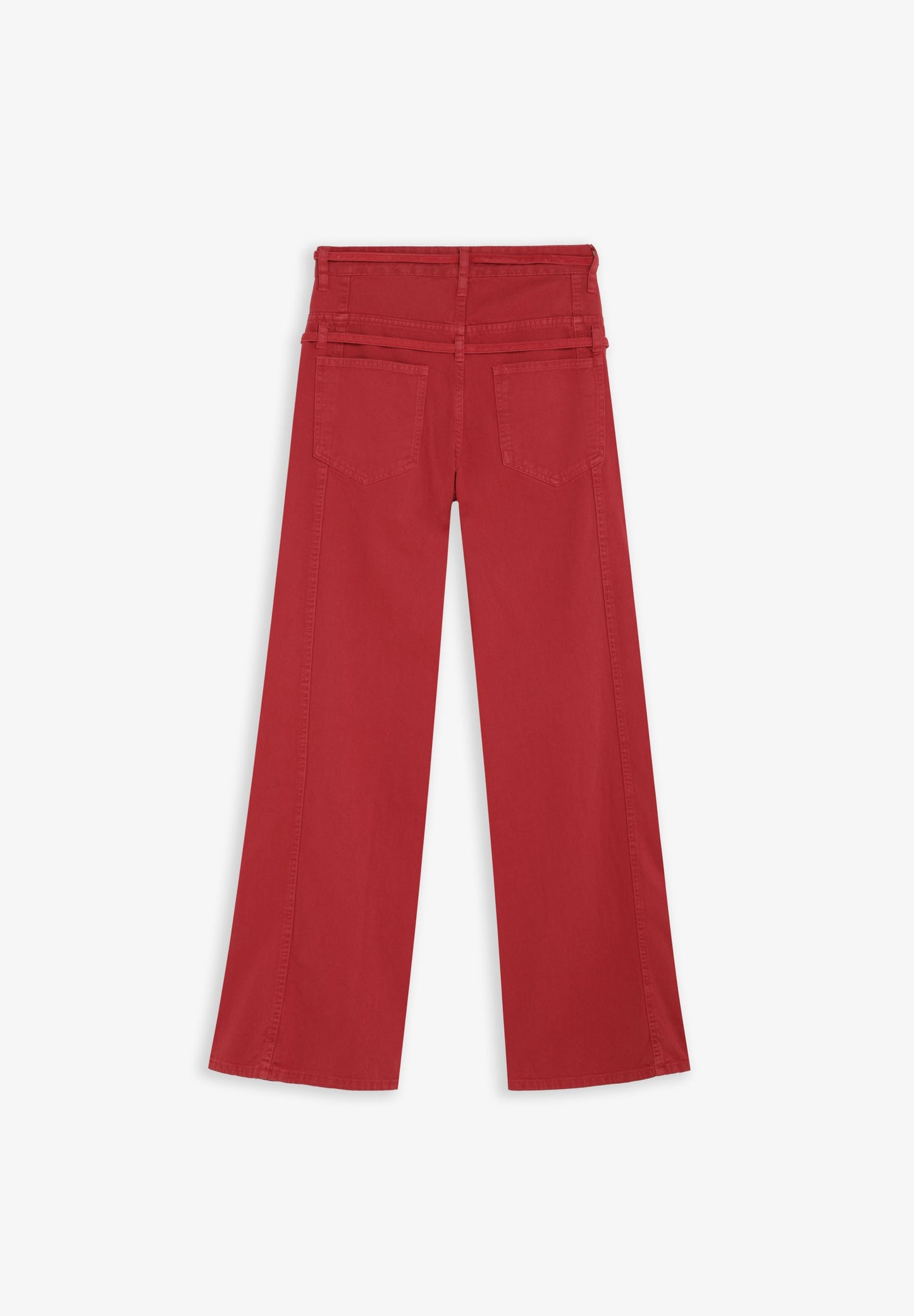 DOUBLE BELT DENIM TROUSERS