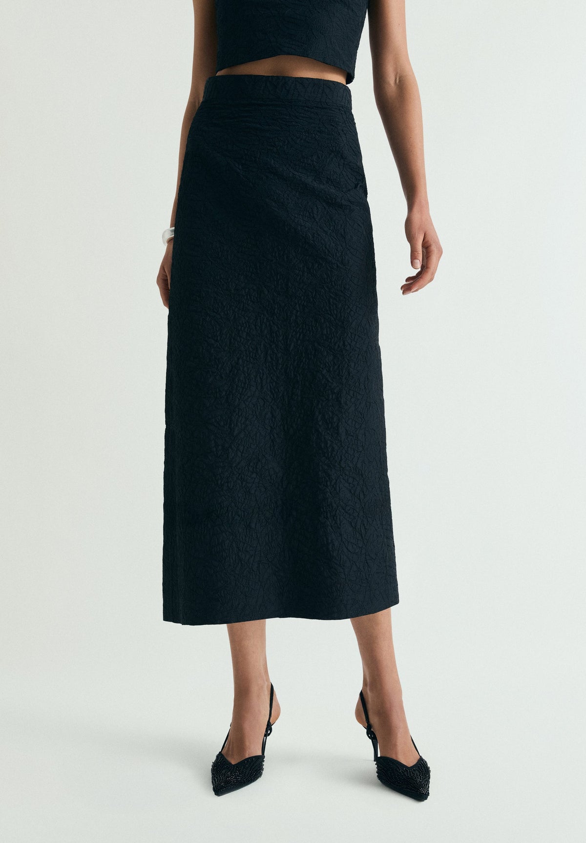EMBROIDERED MIDI SKIRT