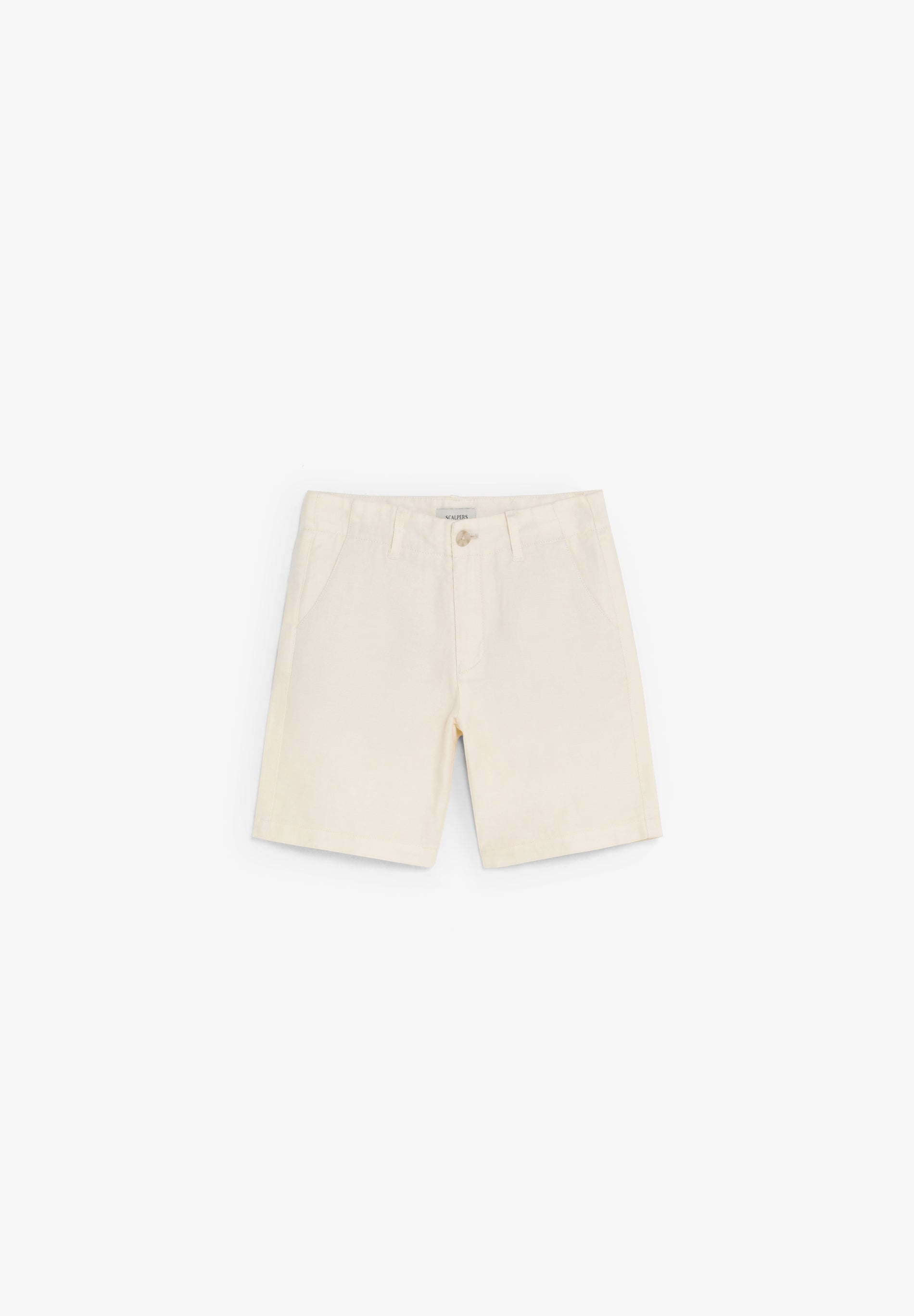 REGULAR FIT LINEN BERMUDA SHORTS