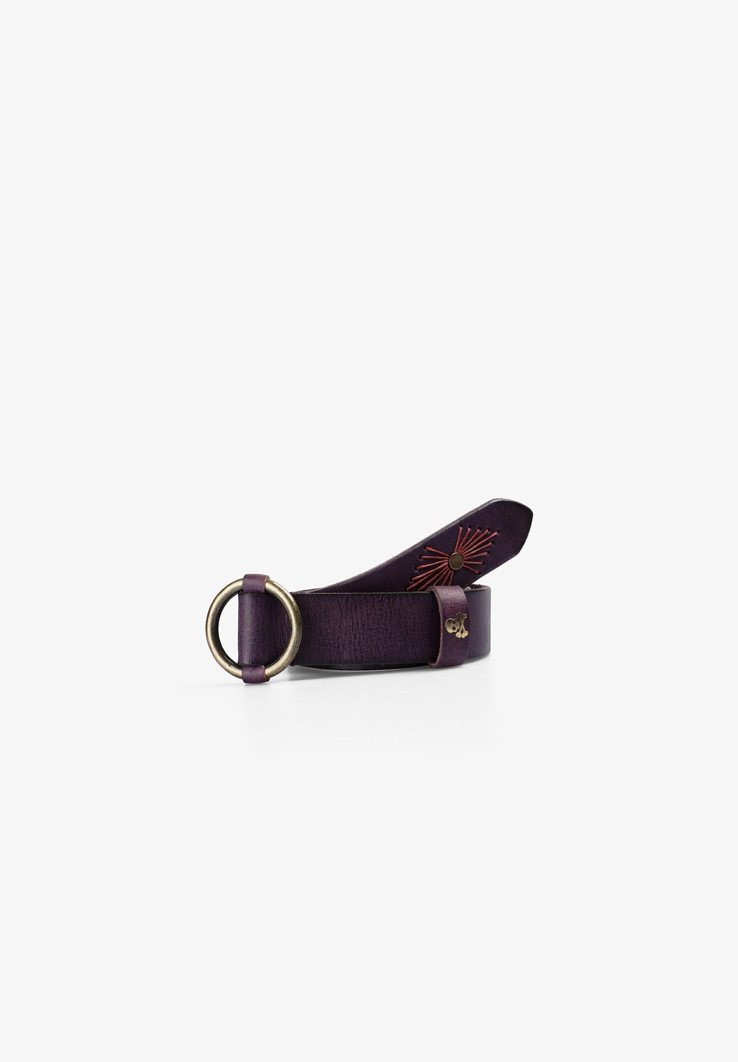 LEATHER BELT WITH STITCHING