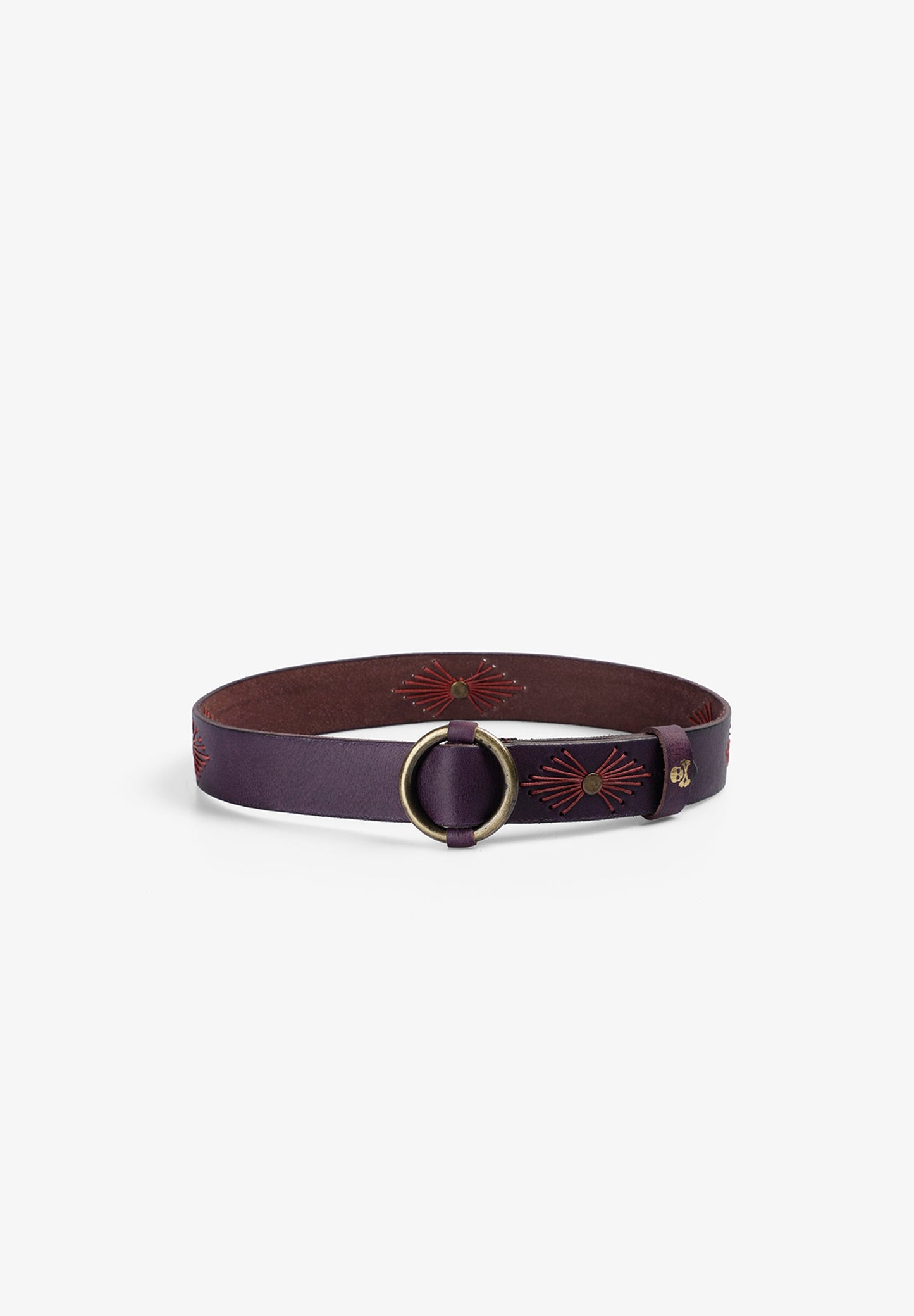 LEATHER BELT WITH STITCHING