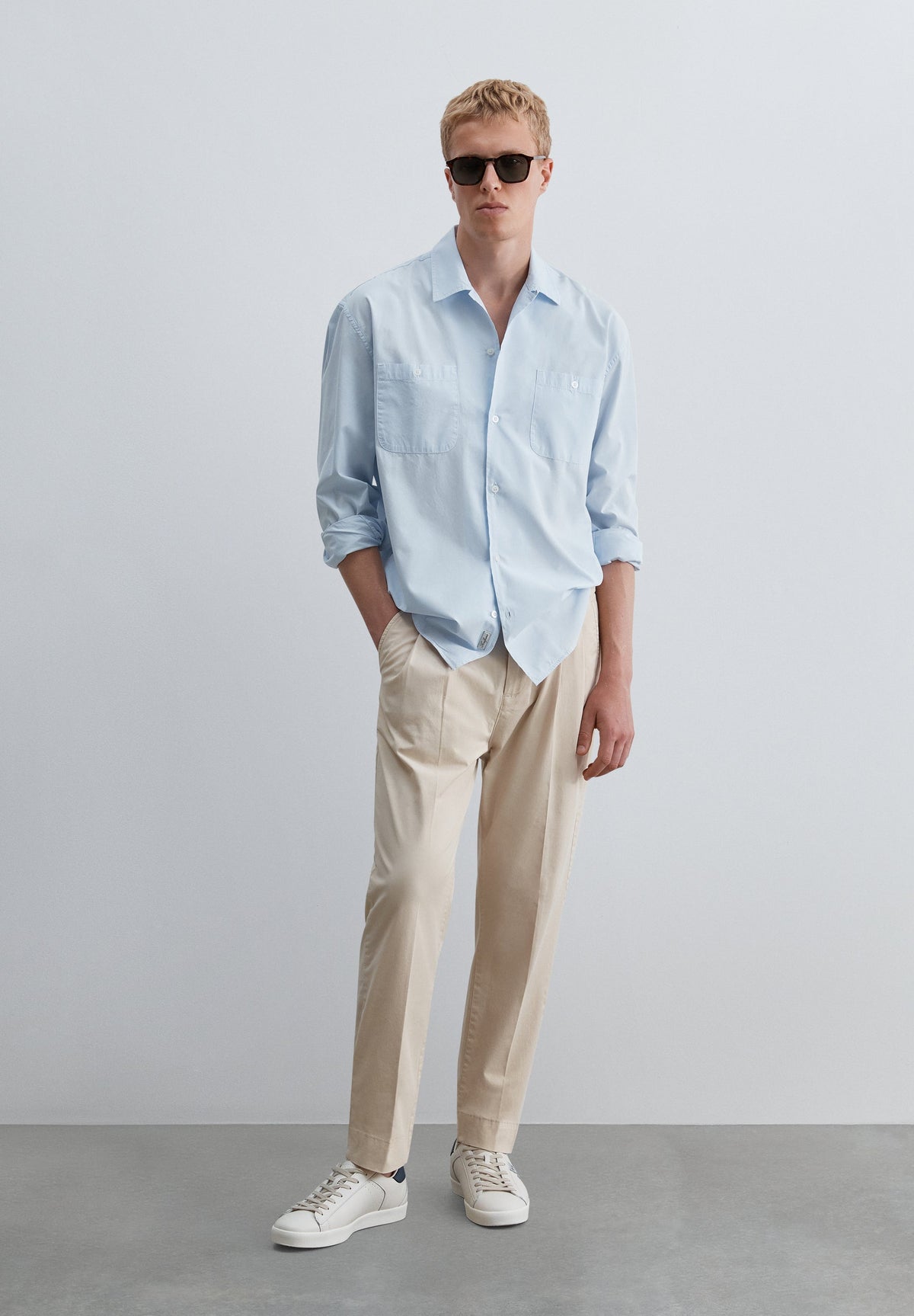 LINEN SHIRT WITH BUTTONED POCKETS