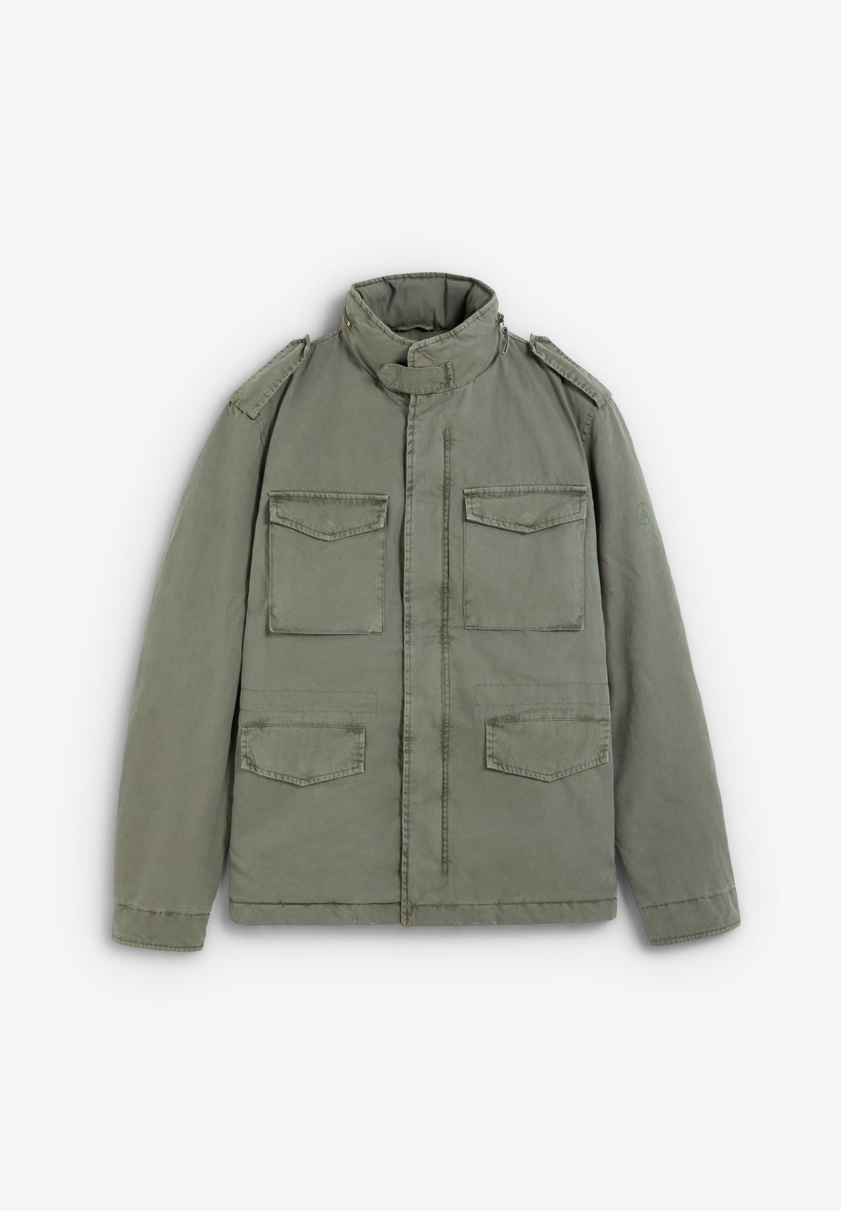 MILITARY JACKET WITH CONCEALED HOOD