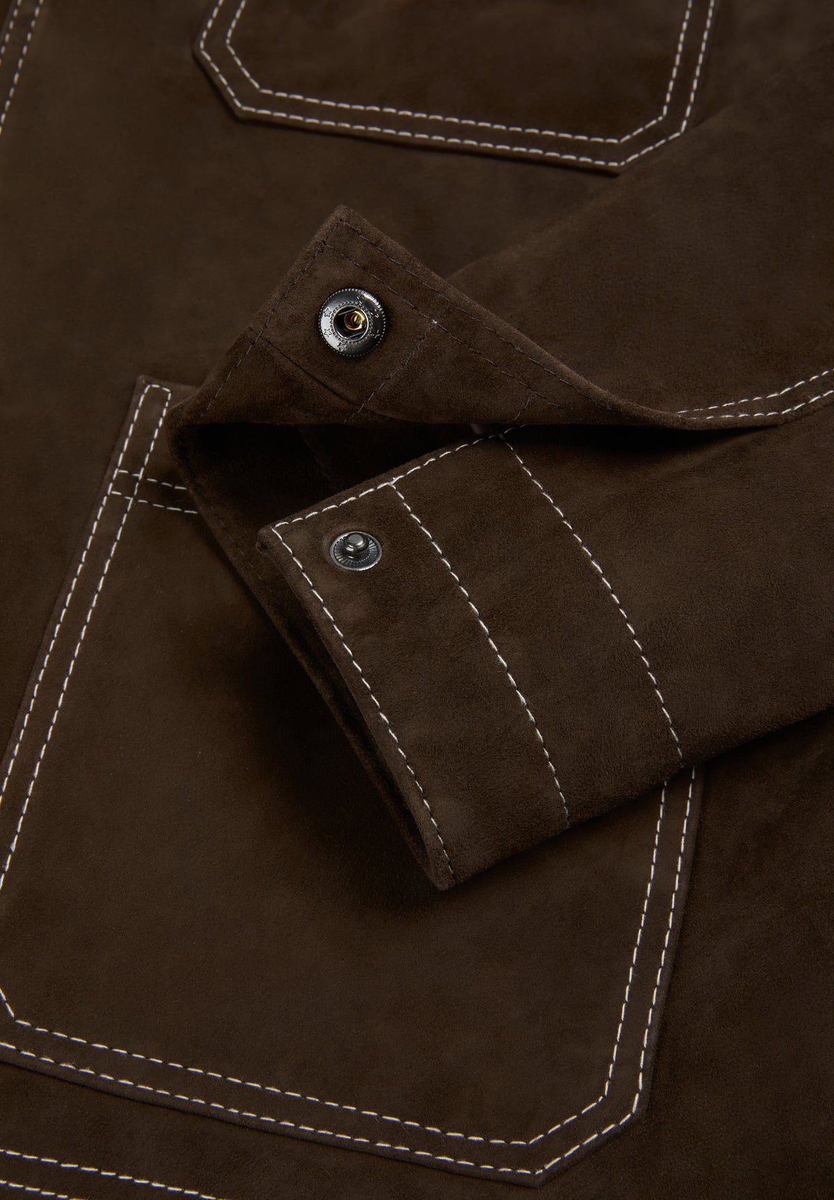 SUEDE JACKET WITH CONTRAST SEAMS