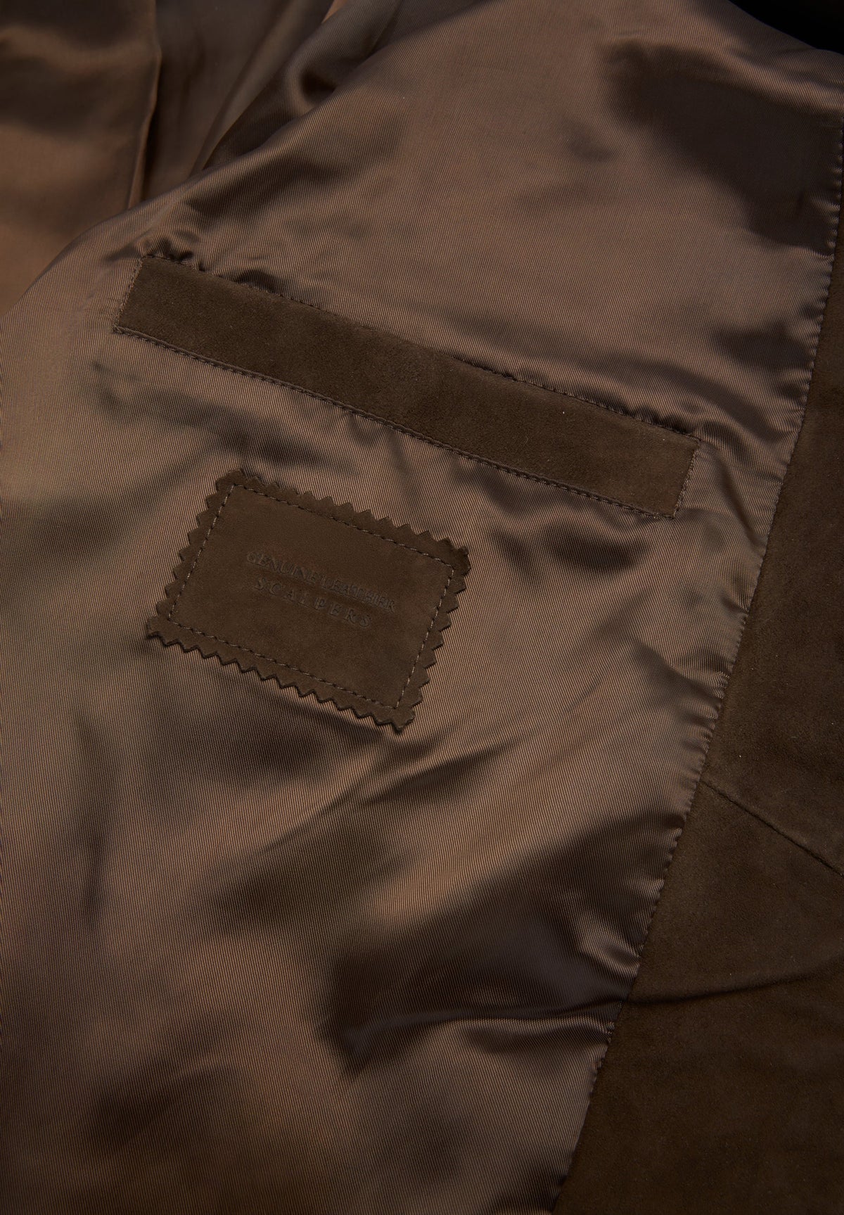 SUEDE JACKET WITH CONTRAST SEAMS