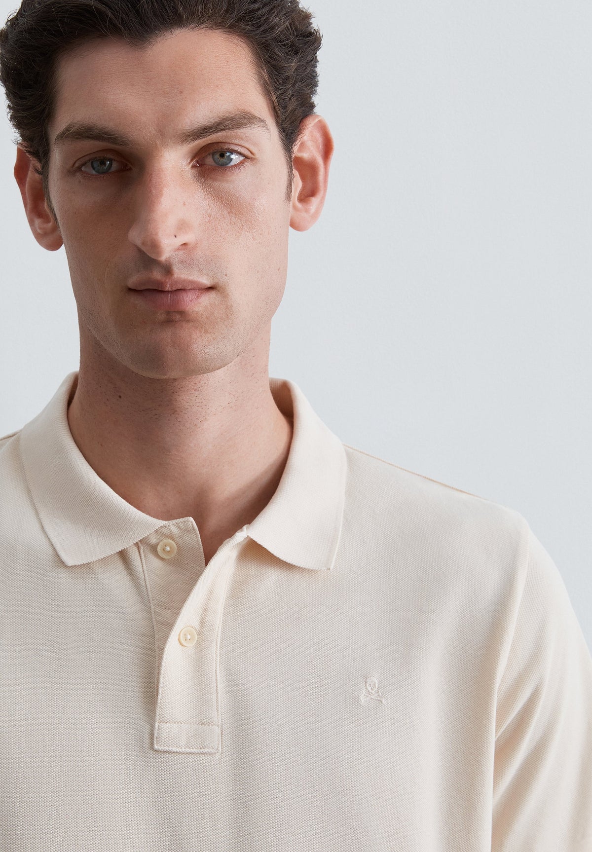 PIQUÉ POLO SHIRT WITH TONAL SKULL