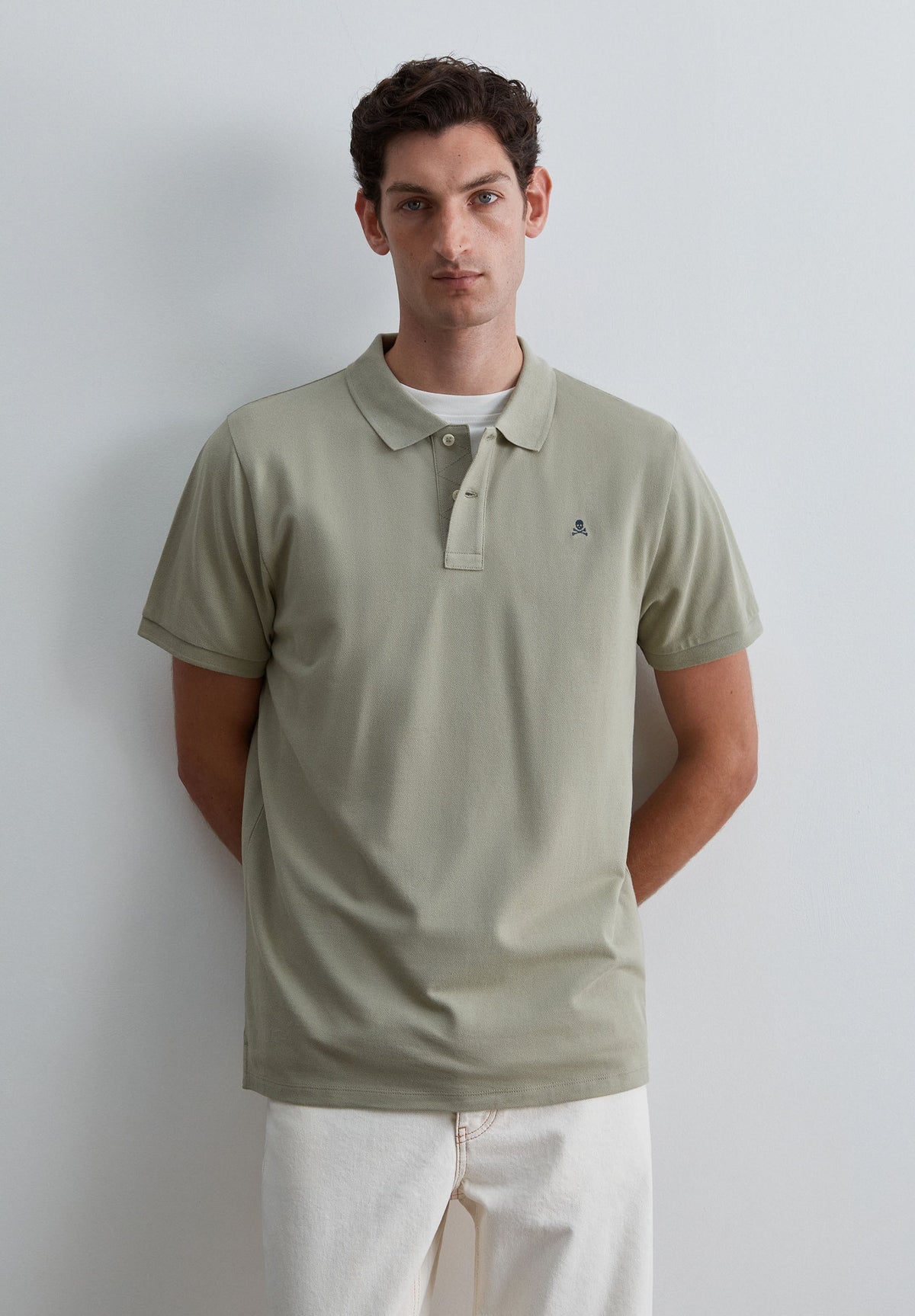 PIQUÉ POLO SHIRT WITH CONTRAST SKULL