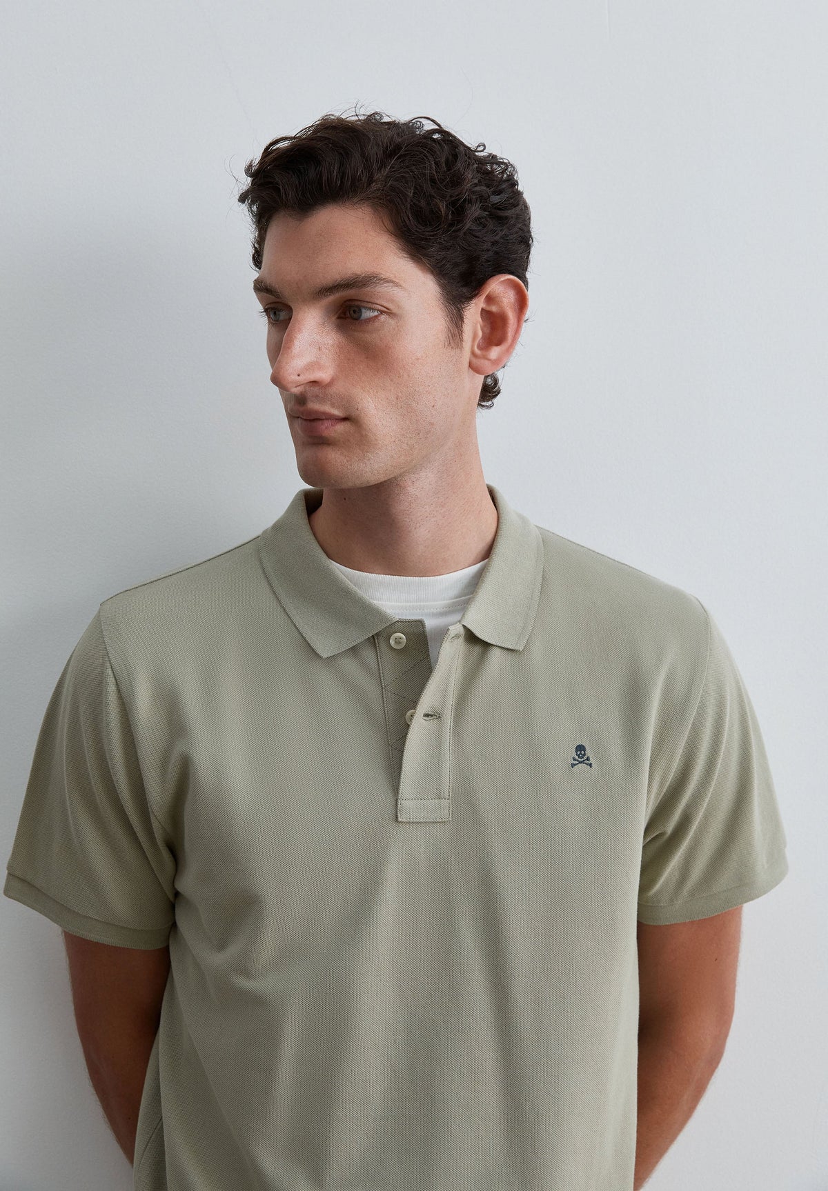 PIQUÉ POLO SHIRT WITH CONTRAST SKULL