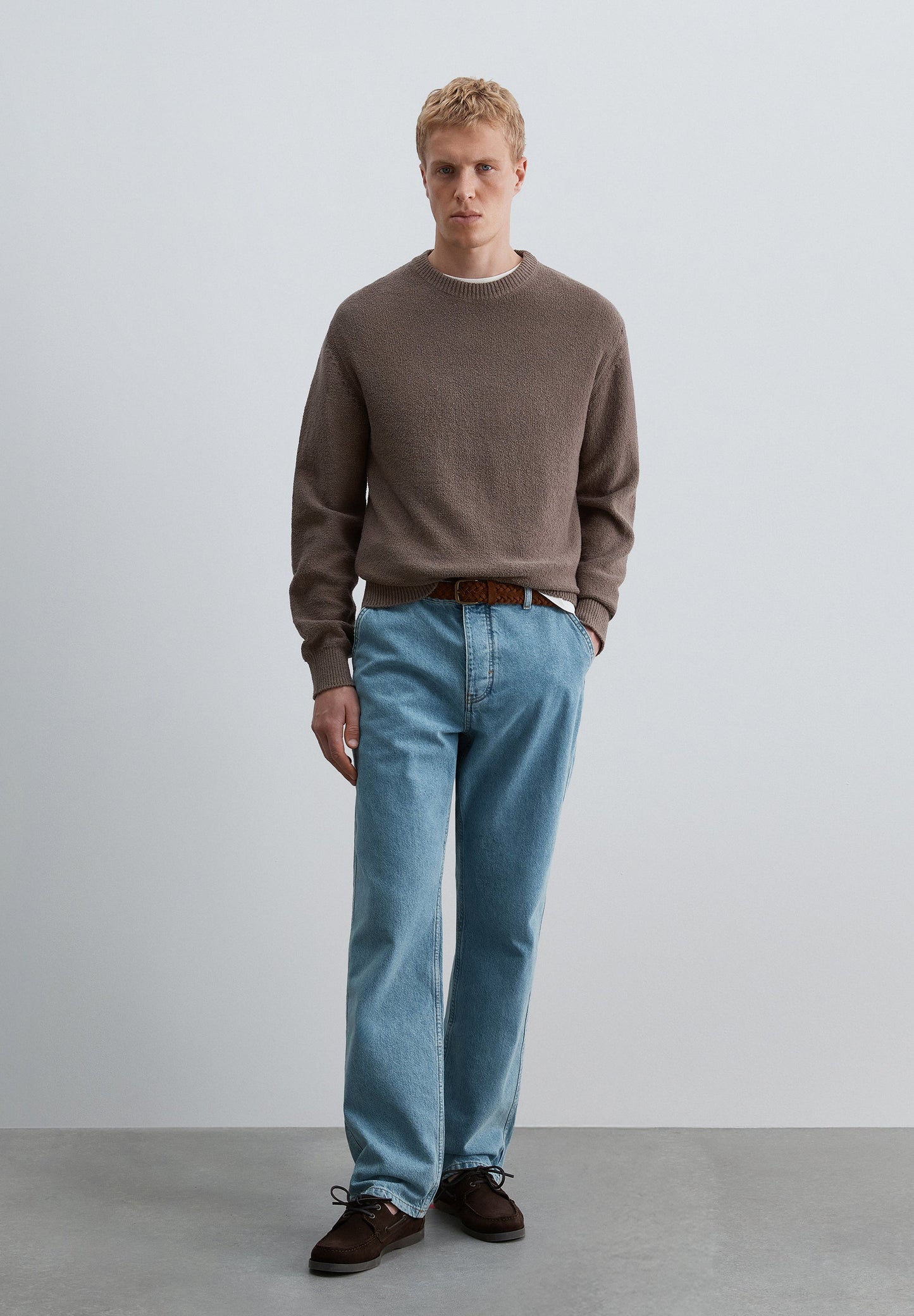 TEXTURED COTTON SWEATER