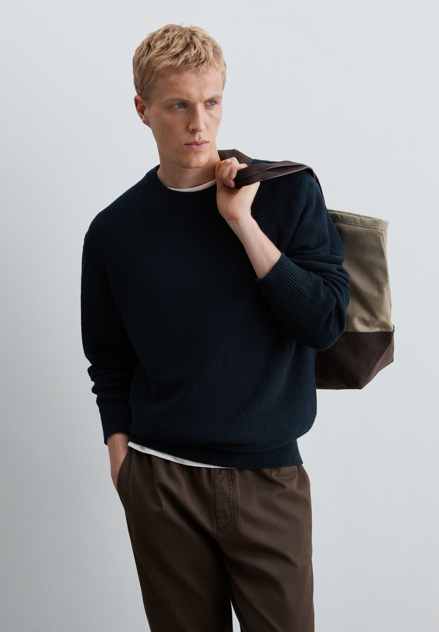 TEXTURED COTTON SWEATER