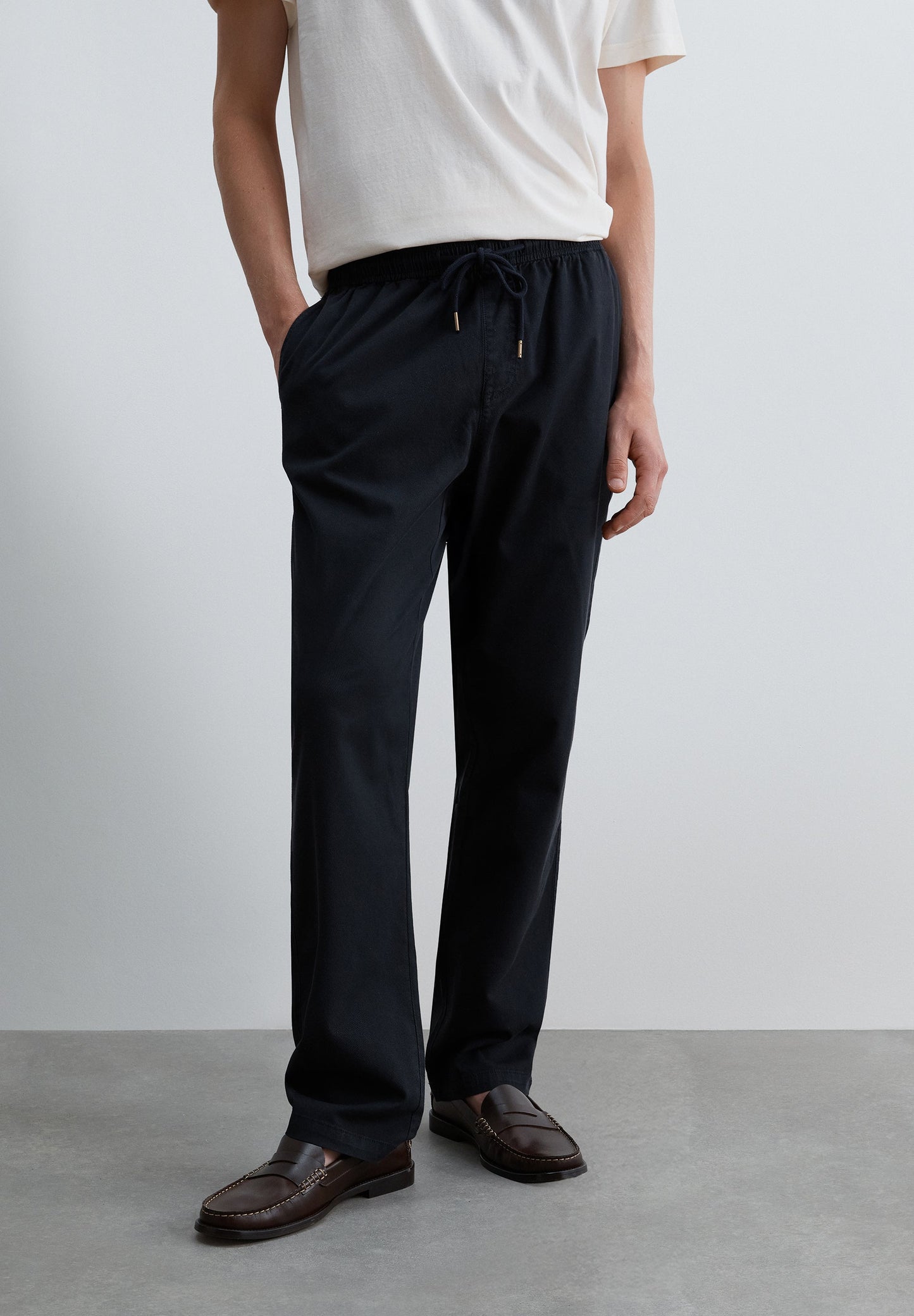RELAXED FIT DRAWSTRING TROUSERS