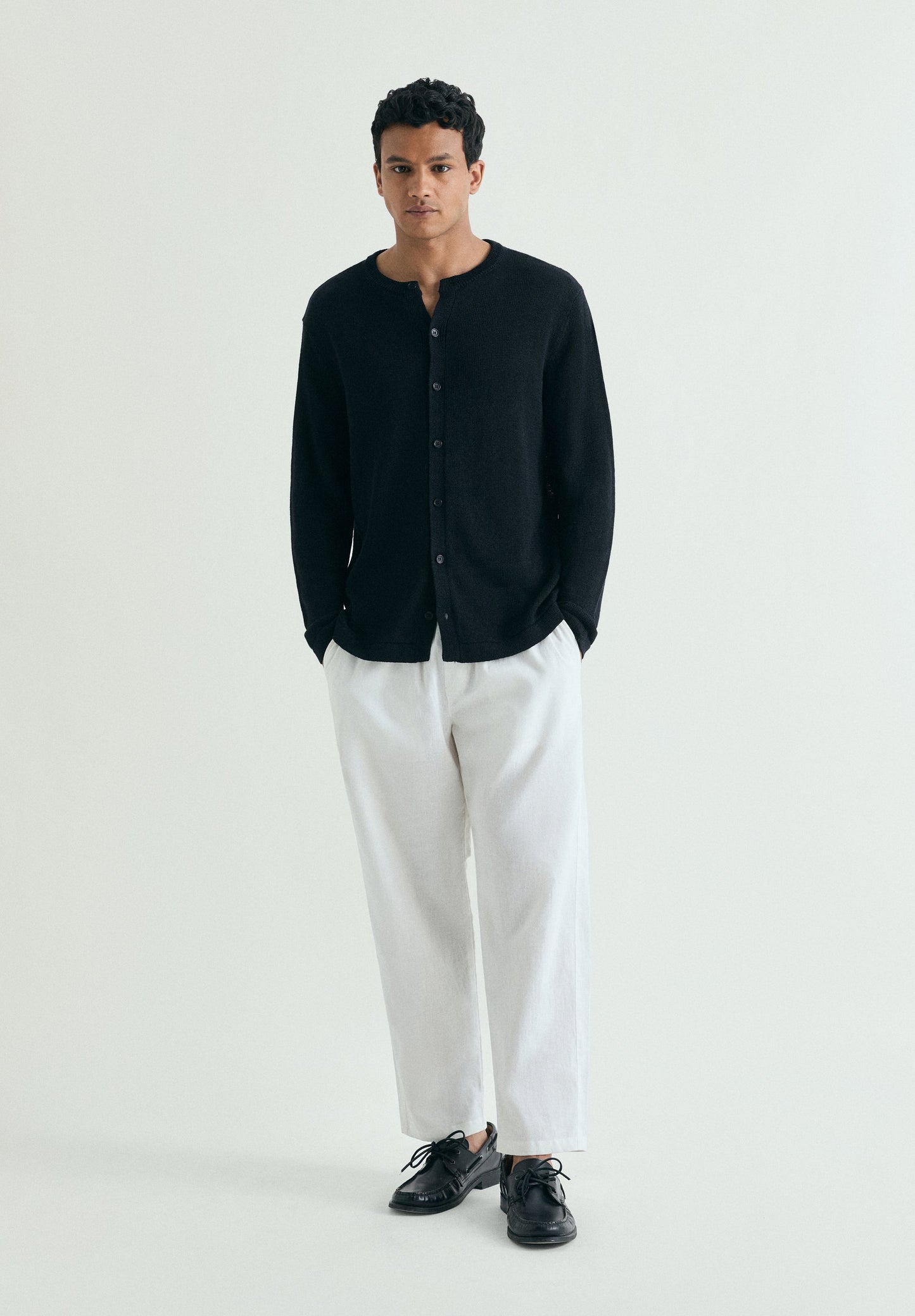 RELAXED FIT LINEN CARDIGAN