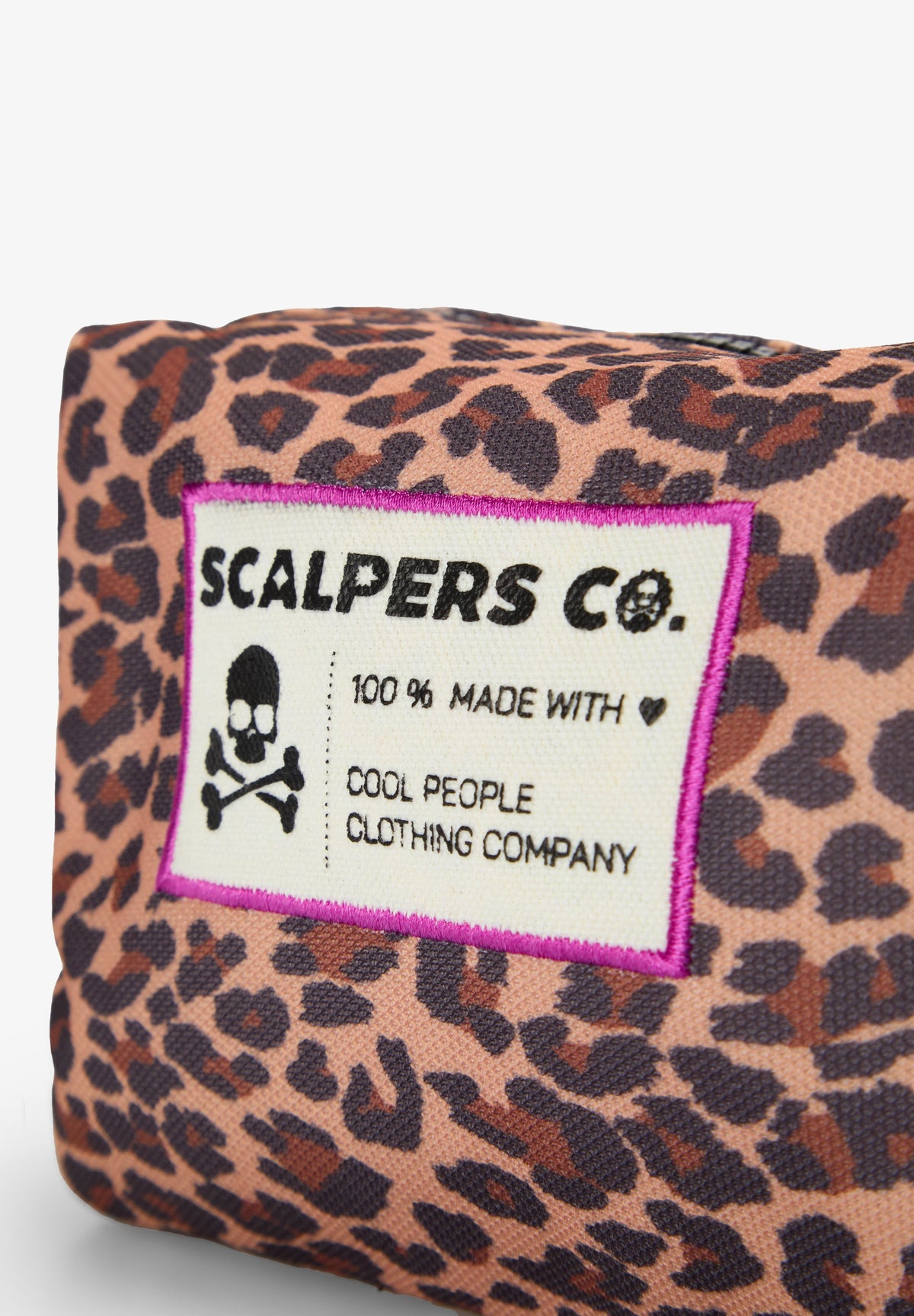 ANIMAL PRINT TOILETRY BAG WITH FRONT PATCH