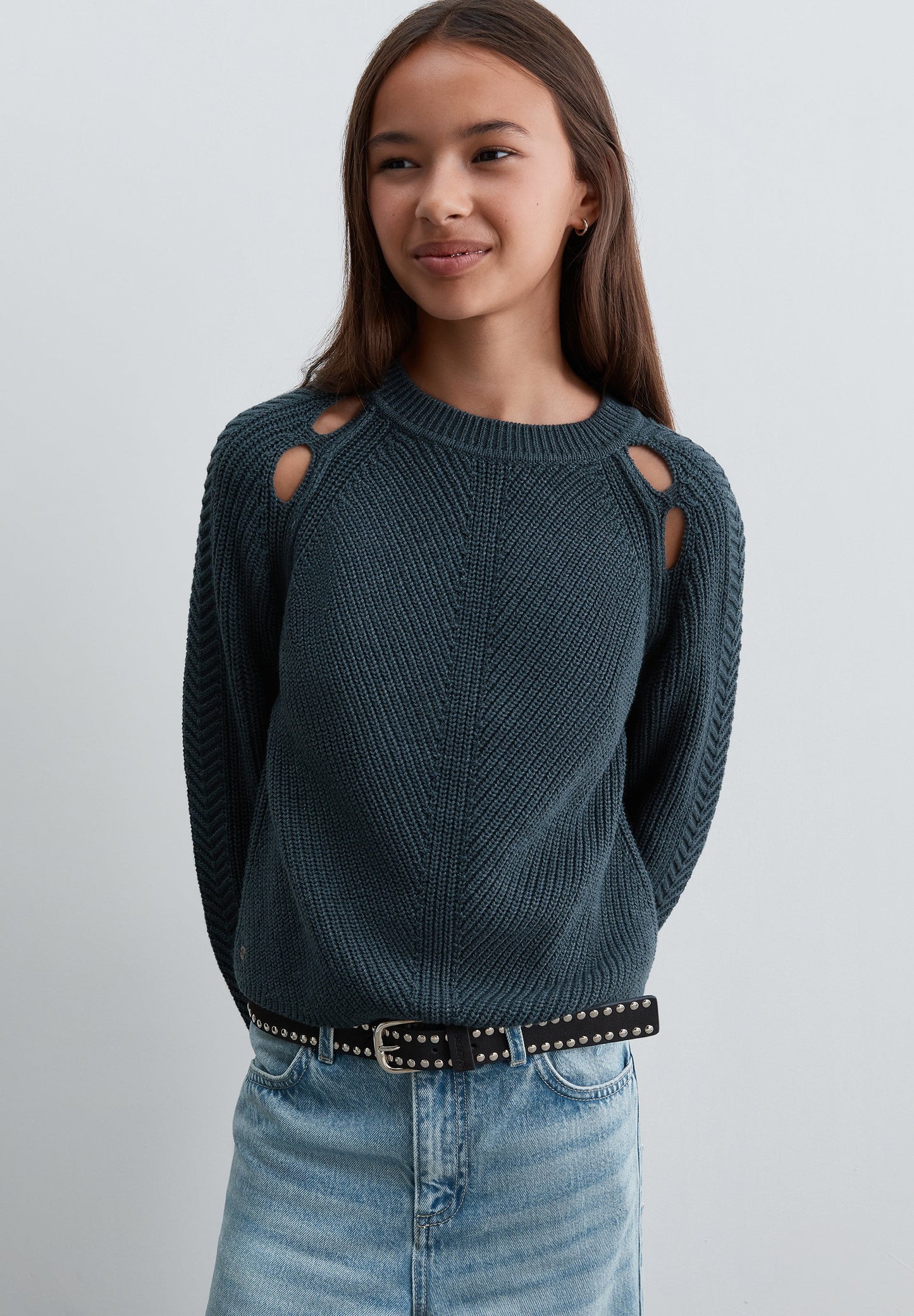 COMBINED KNIT SWEATER WITH CUT-OUTS