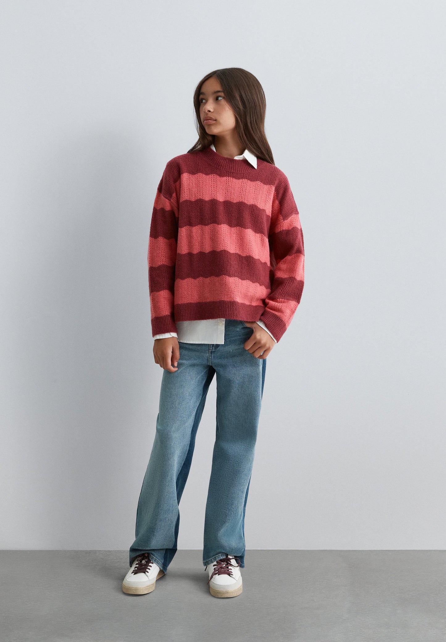 WAVED OPENWORK SWEATER