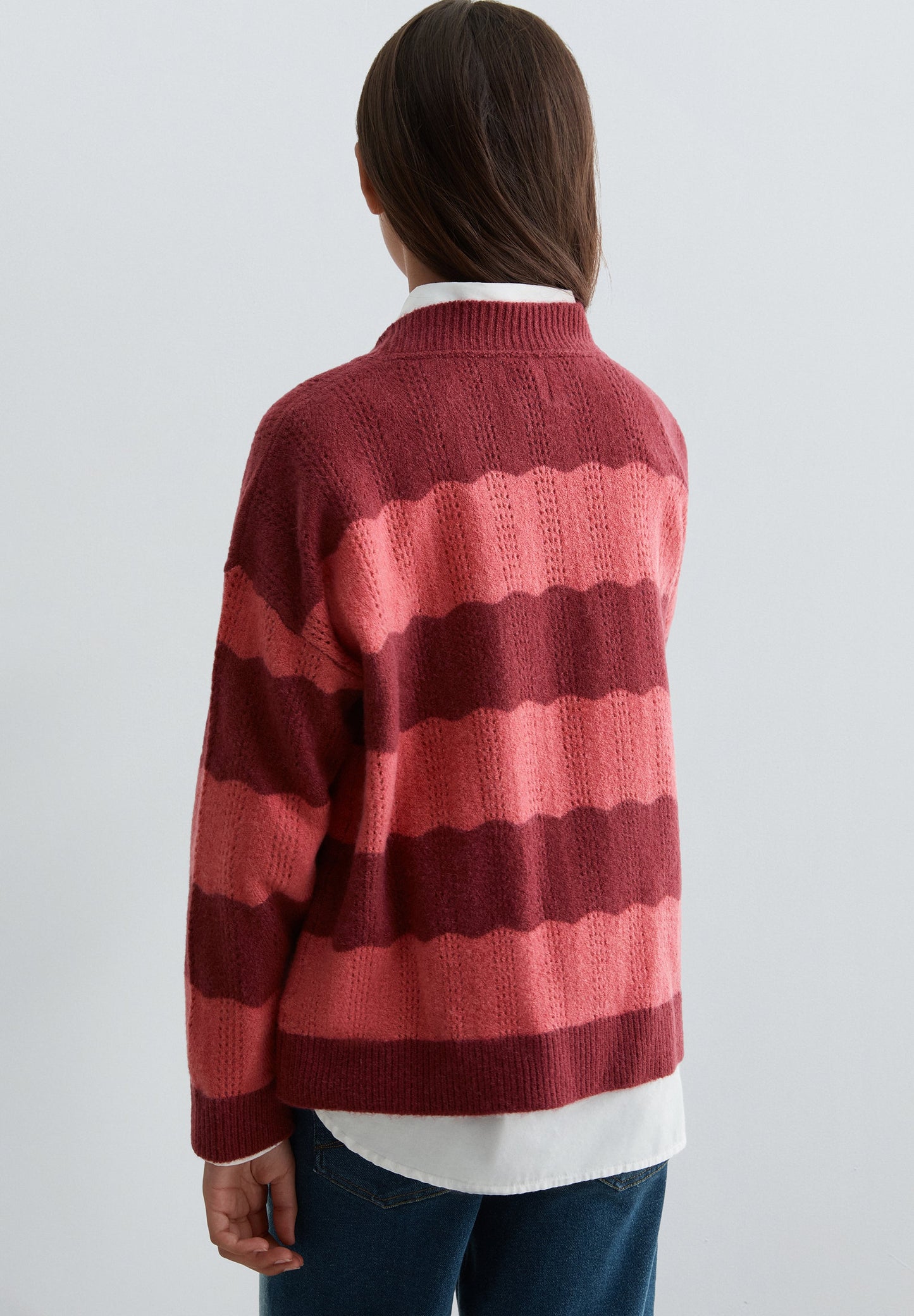 WAVED OPENWORK SWEATER