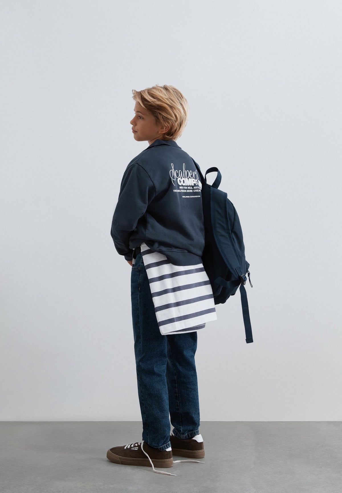 HALF-ZIP SWEATSHIRT WITH BACK PRINT