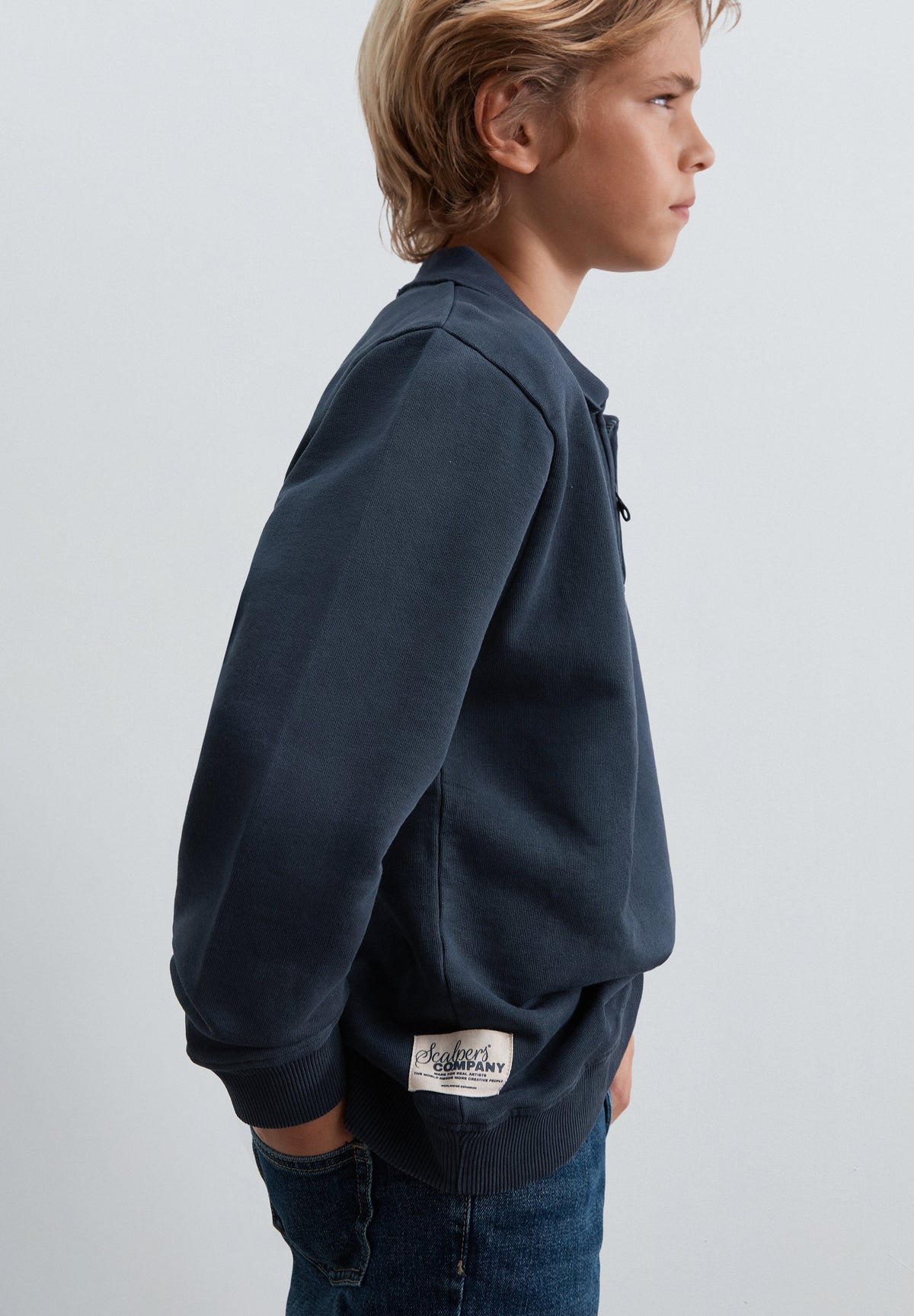 HALF-ZIP SWEATSHIRT WITH BACK PRINT