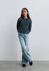 STUDDED WIDE LEG JEANS