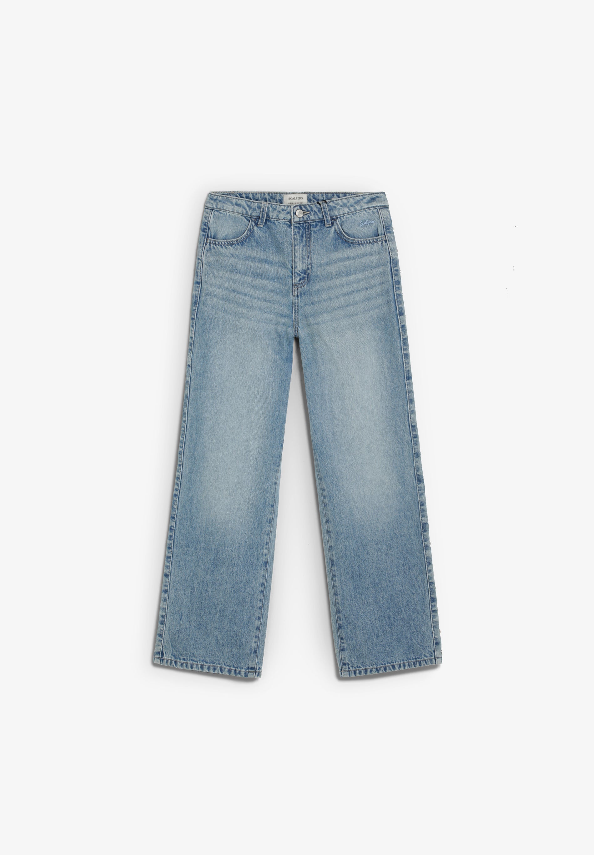 STUDDED WIDE LEG JEANS