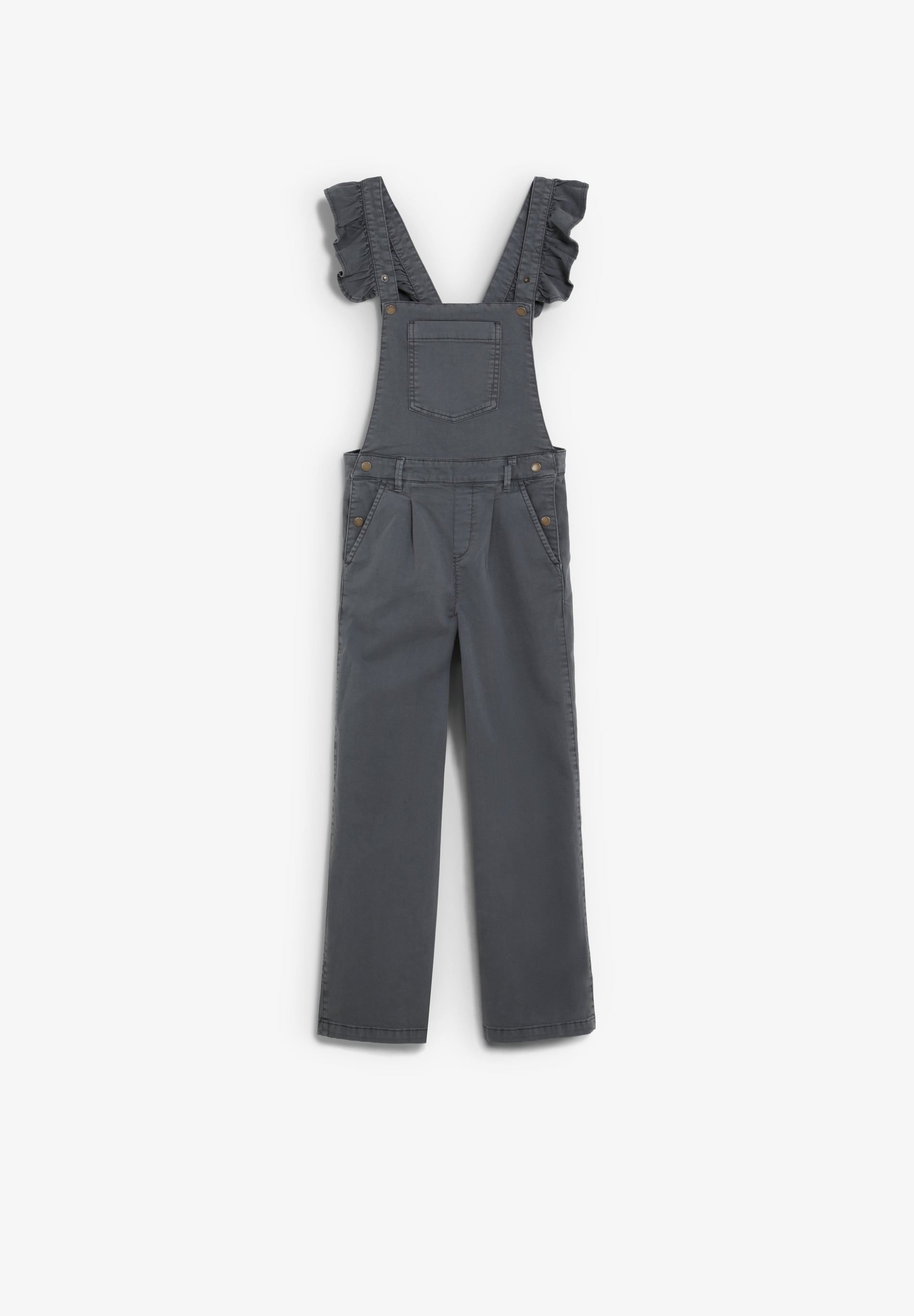 CRISS-CROSS DUNGAREES WITH RUFFLES