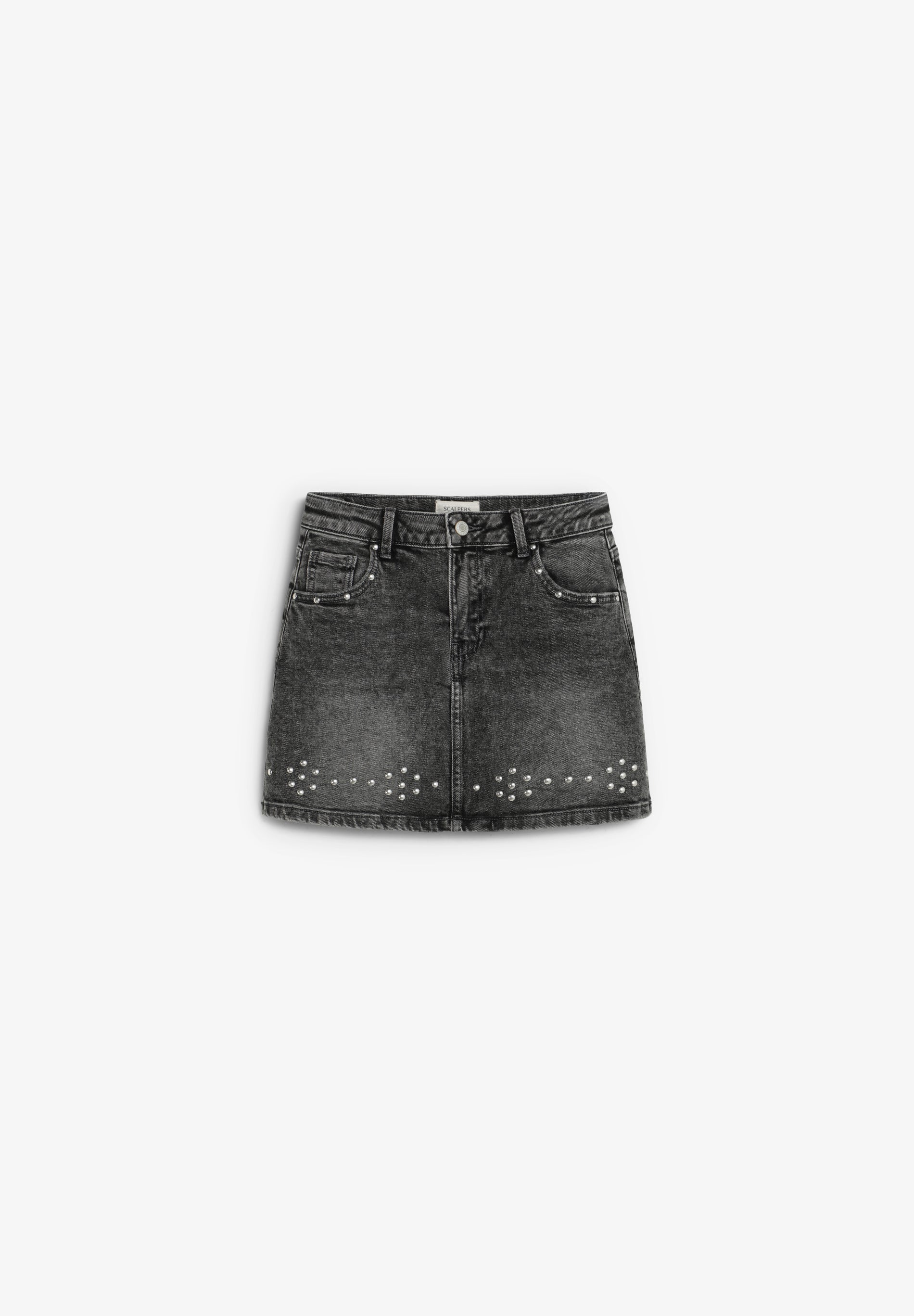 DENIM SKIRT WITH STUDS