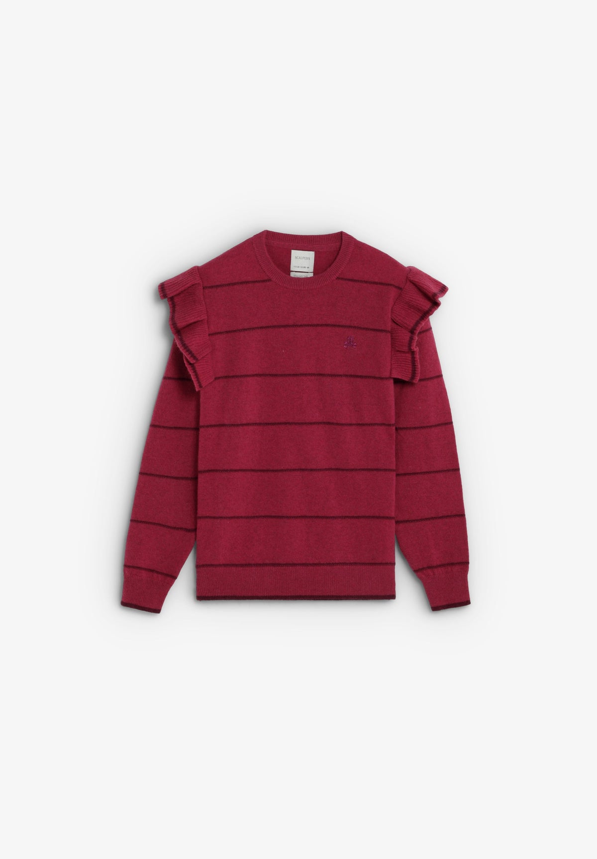 STRIPED SWEATER WITH RUFFLES