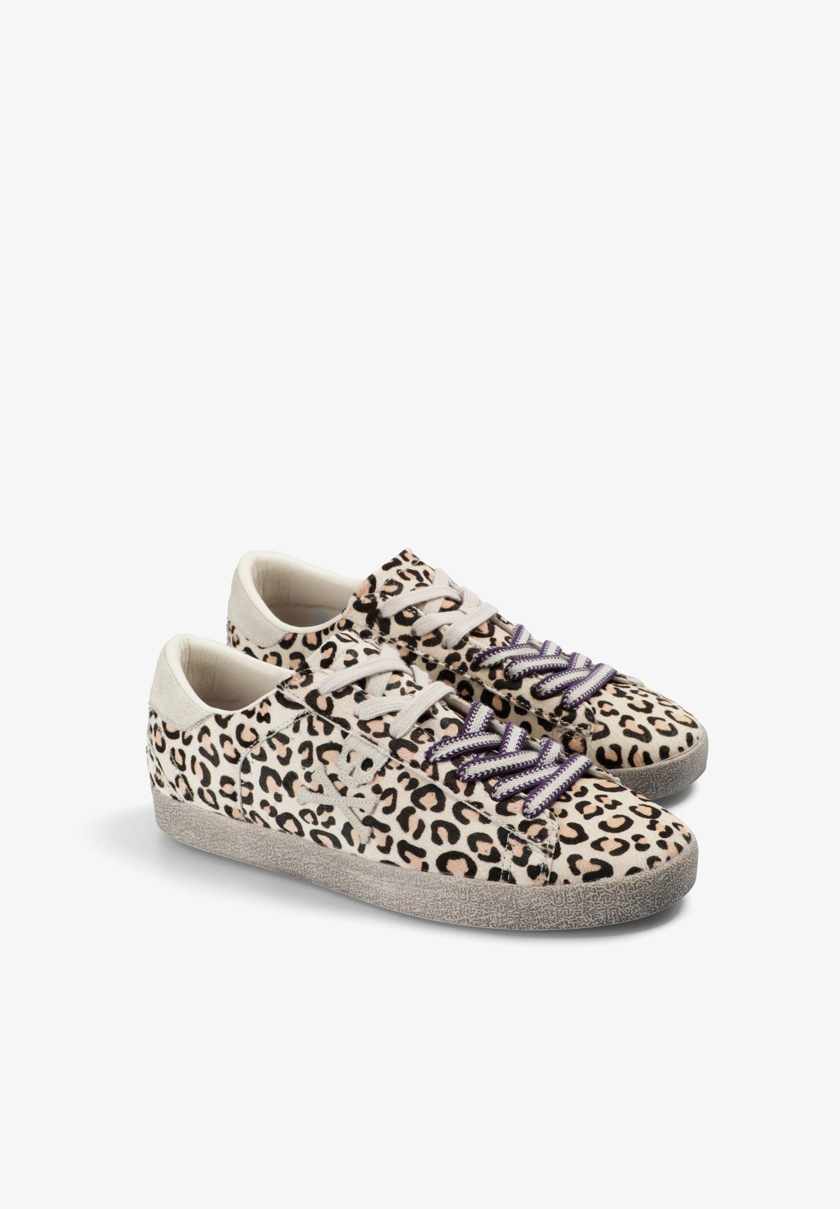 ANIMAL PRINT SNEAKERS WITH LACE DETAIL
