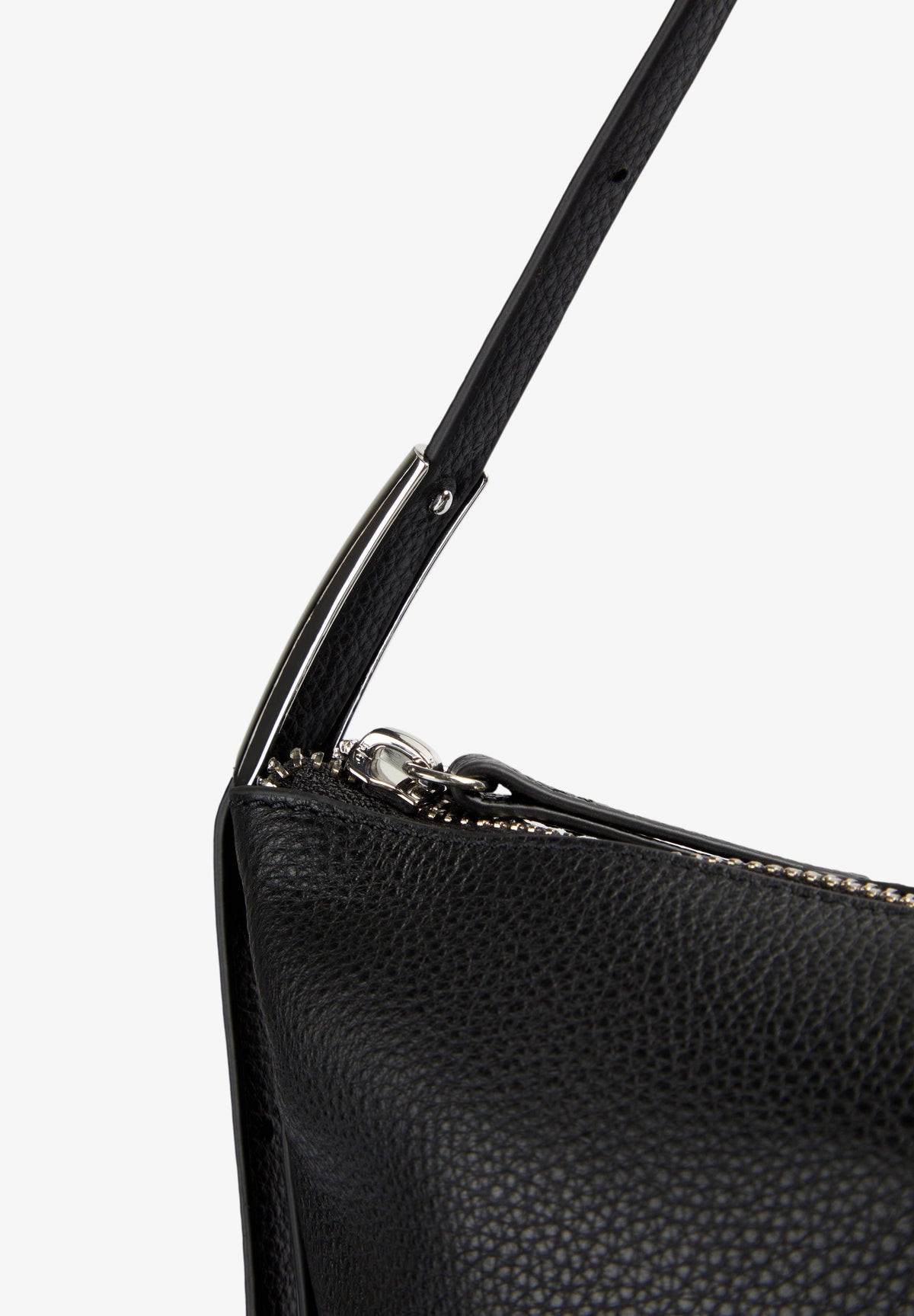 LEATHER SHOULDER BAG WITH HANDLE DETAILS
