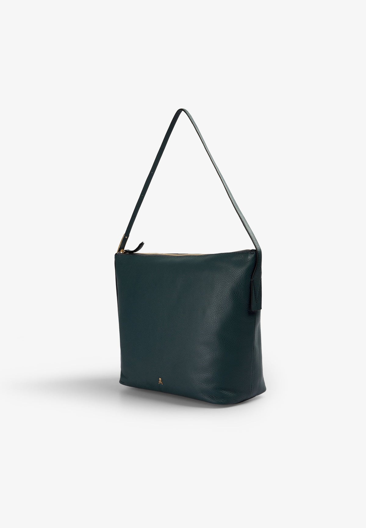LEATHER SHOULDER BAG WITH HANDLE DETAILS