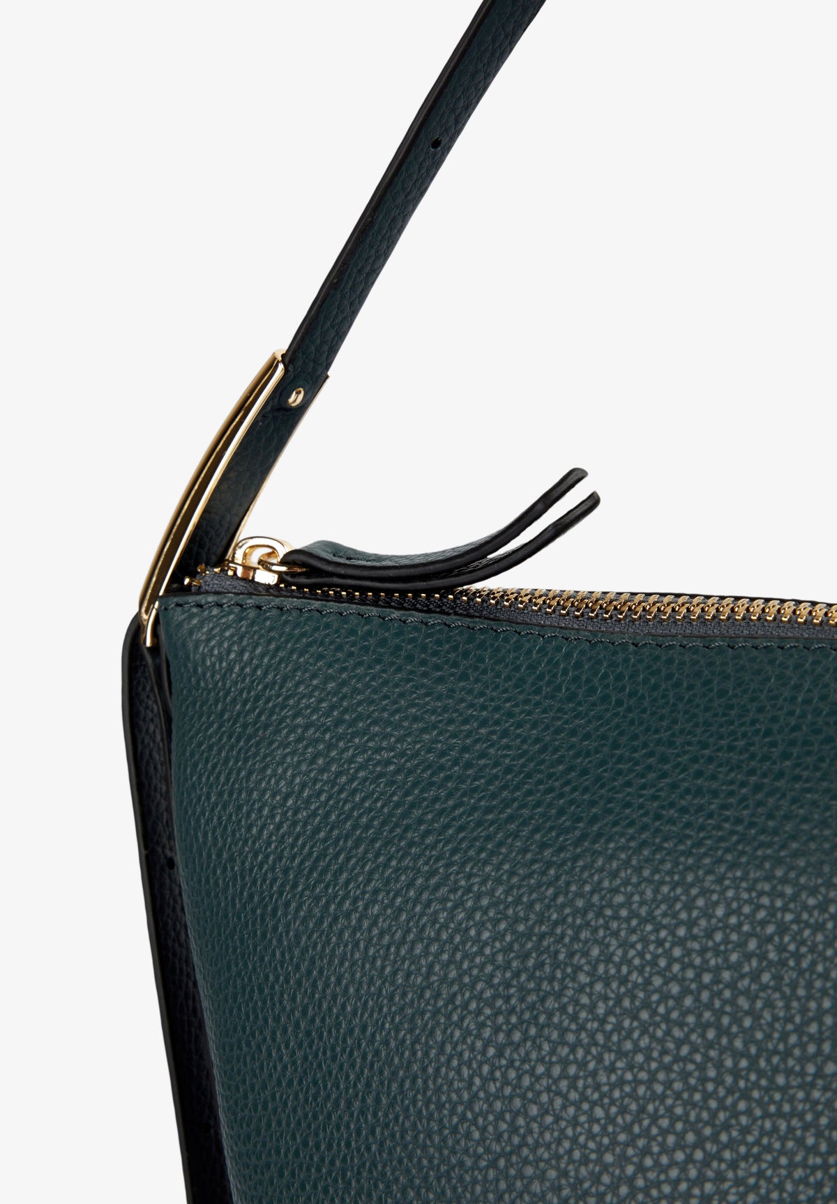 LEATHER SHOULDER BAG WITH HANDLE DETAILS