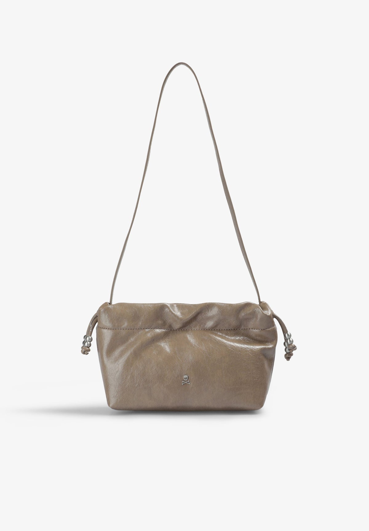 FAUX LEATHER BAG WITH RUCHED CLOSURE