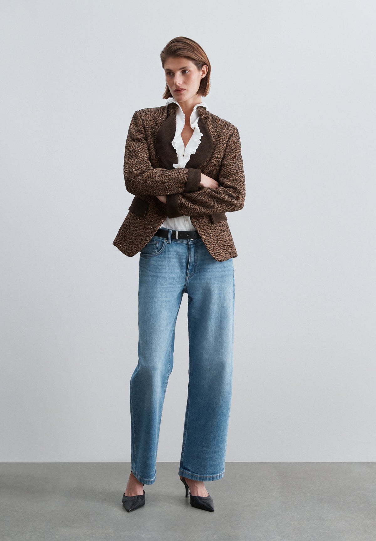 LUREX LAPEL COLLAR BLAZER