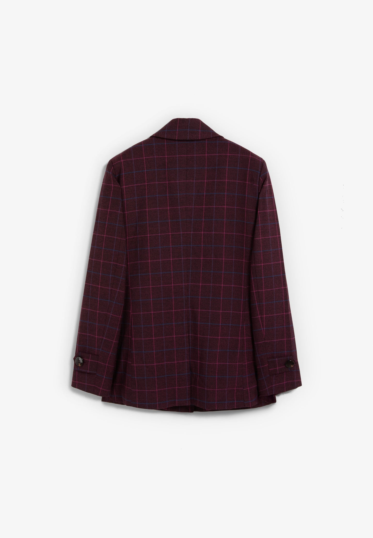 CHECK BLAZER WITH BUTTON DETAIL
