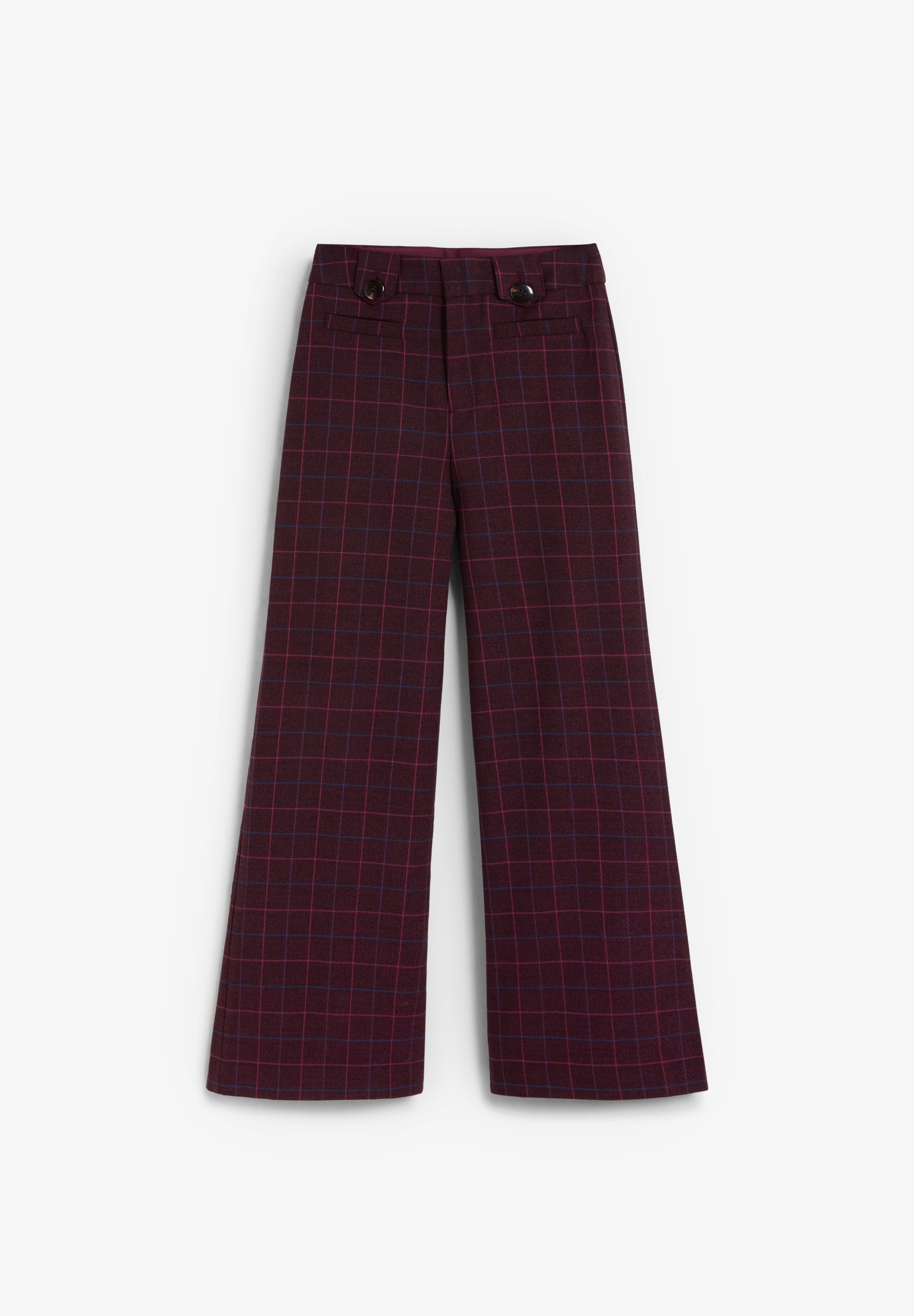 CHECK TROUSERS WITH BUTTON DETAIL