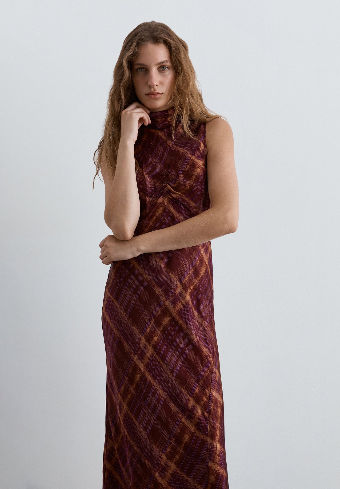 PRINTED HALTERNECK DRESS