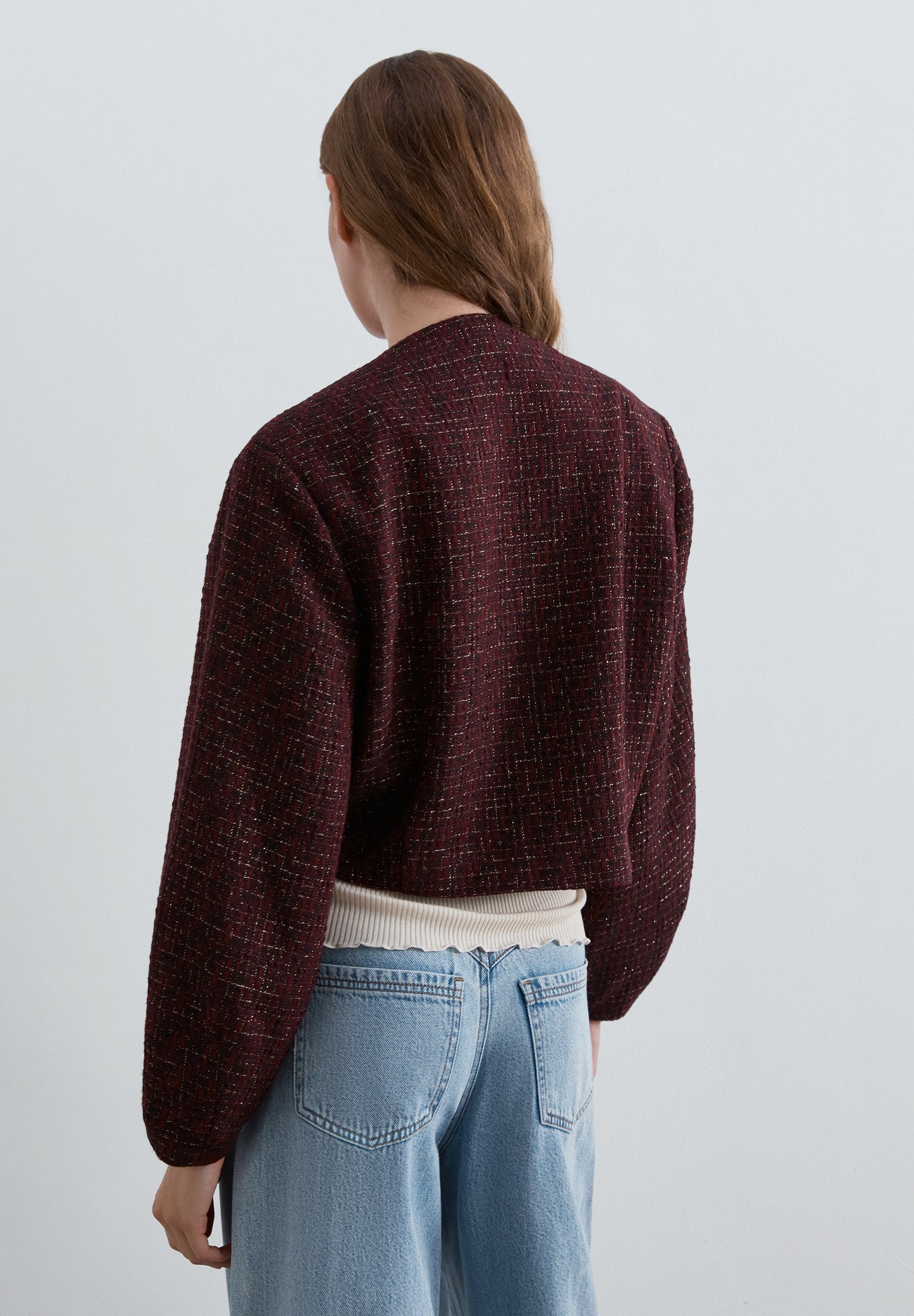 METALLIC YARN TWEED JACKET