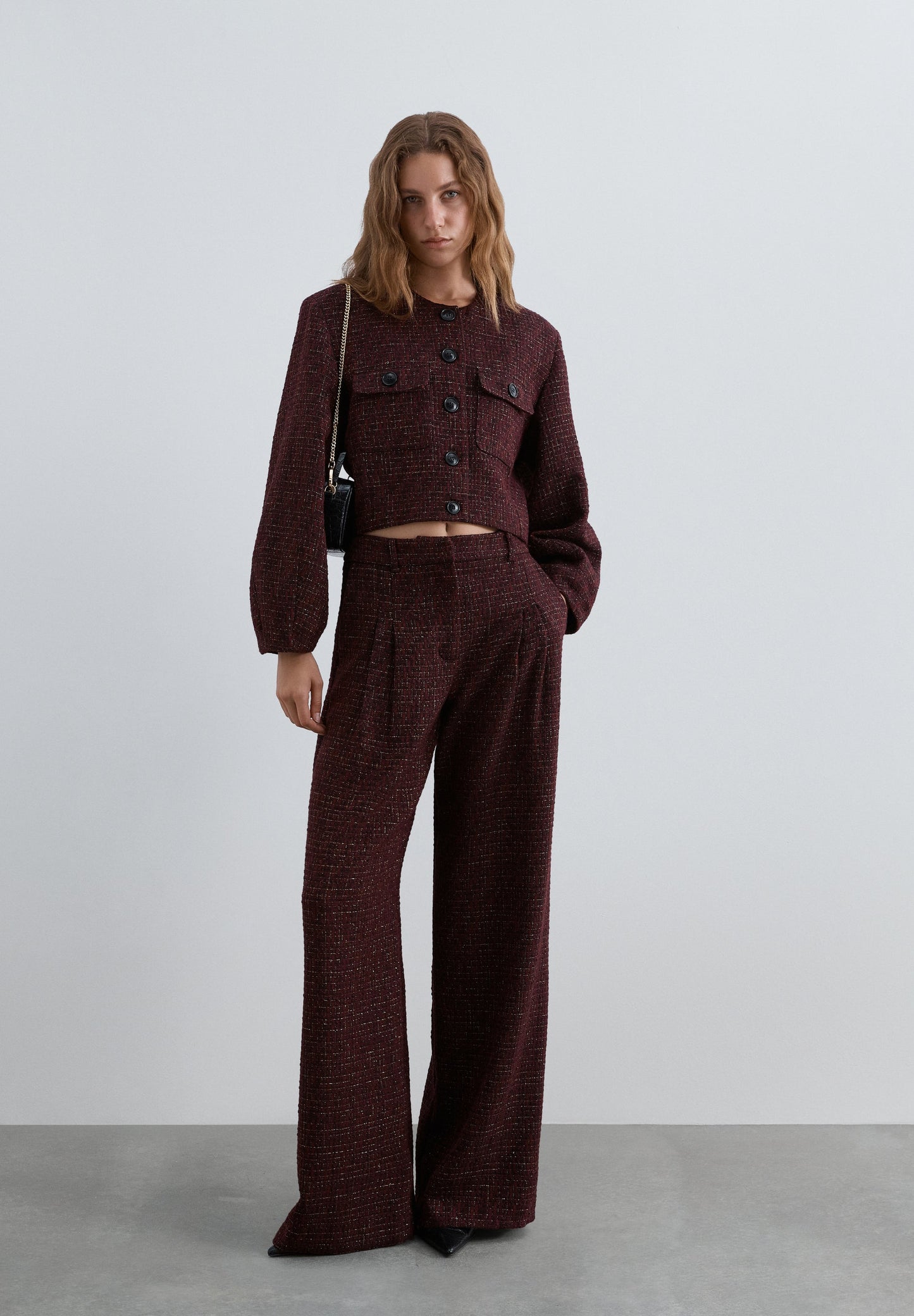 METALLIC YARN TWEED JACKET
