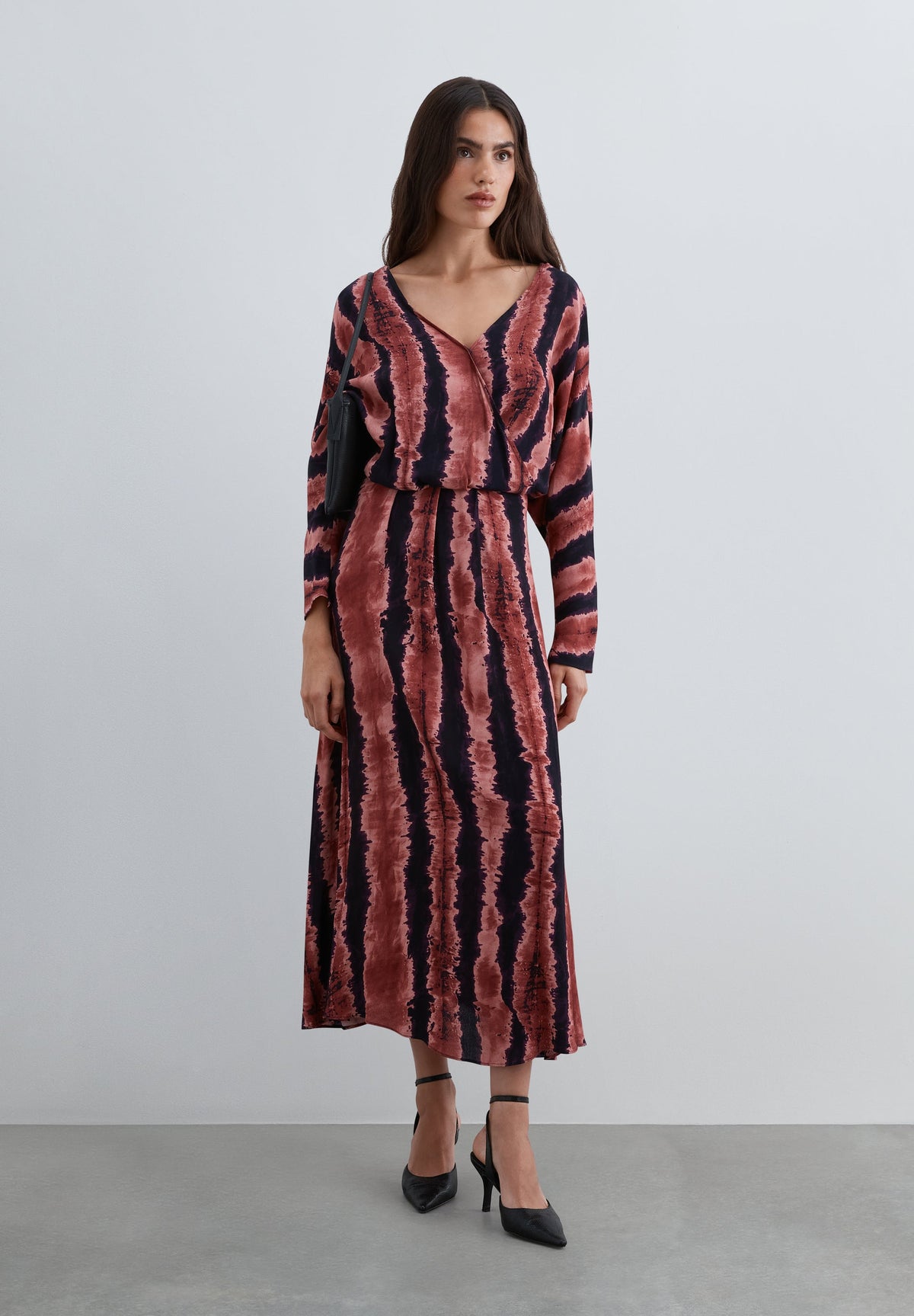 TIE-DYE PRINT MIDI DRESS