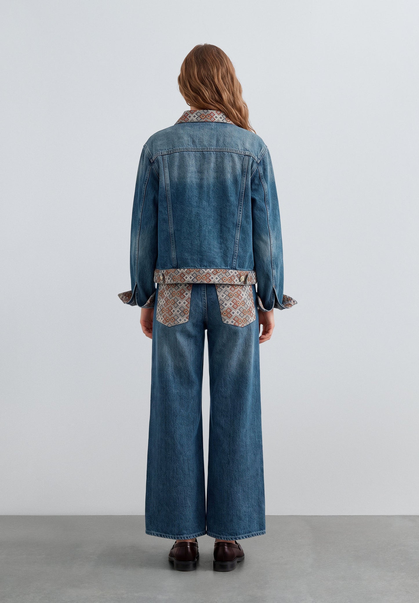 ETHNIC PRINT CULOTTE JEANS
