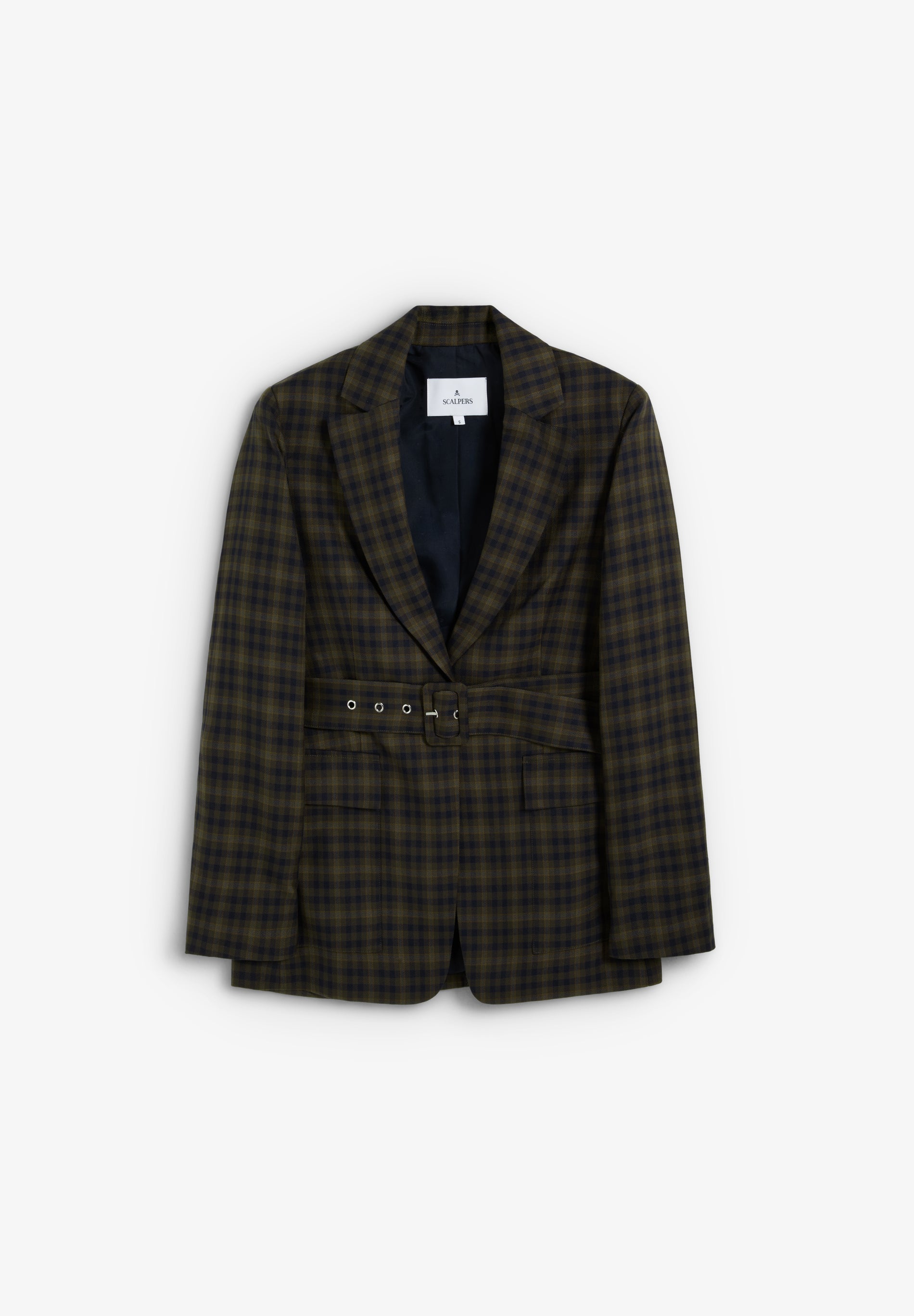 CHECK BLAZER WITH BELT