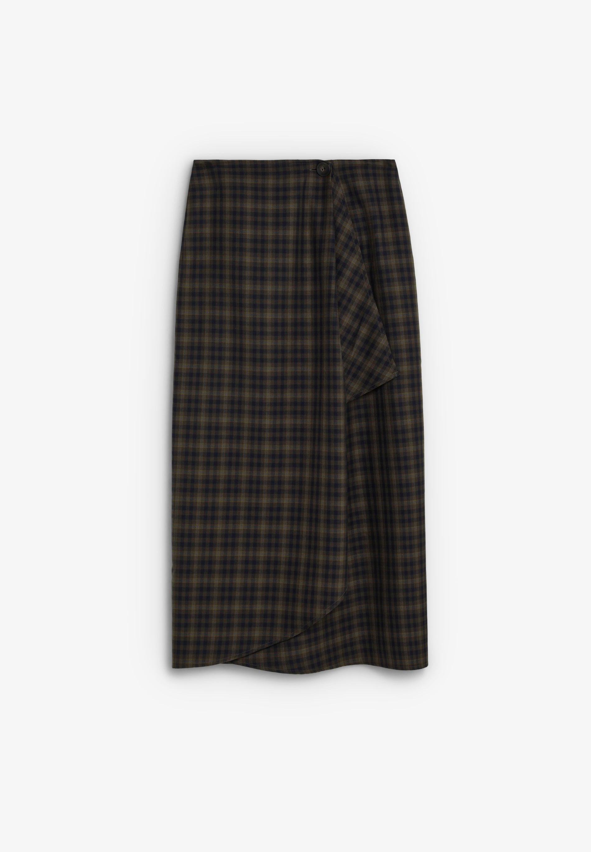 CHECK SATIN SKIRT